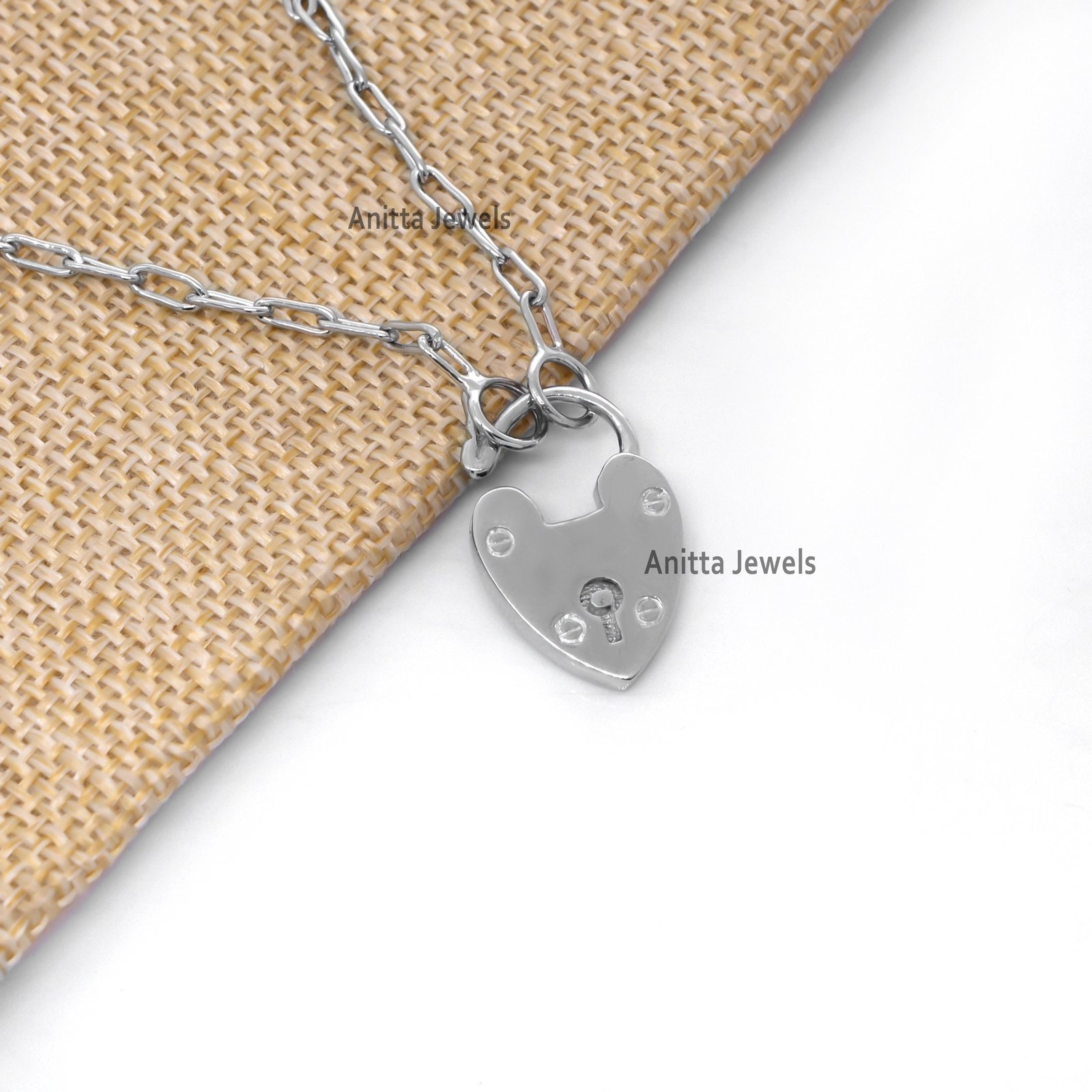 925 Silver Heart Padlock Connector: Dainty Women's Pendant (20 MM) - View 7 - Anitta Jewels | SKU: etsy_981524984 925 Silver Heart Padlock Connector: Dainty Women's Pendant (20 MM) - View 7 - Anitta Jewels | SKU: etsy_981524984