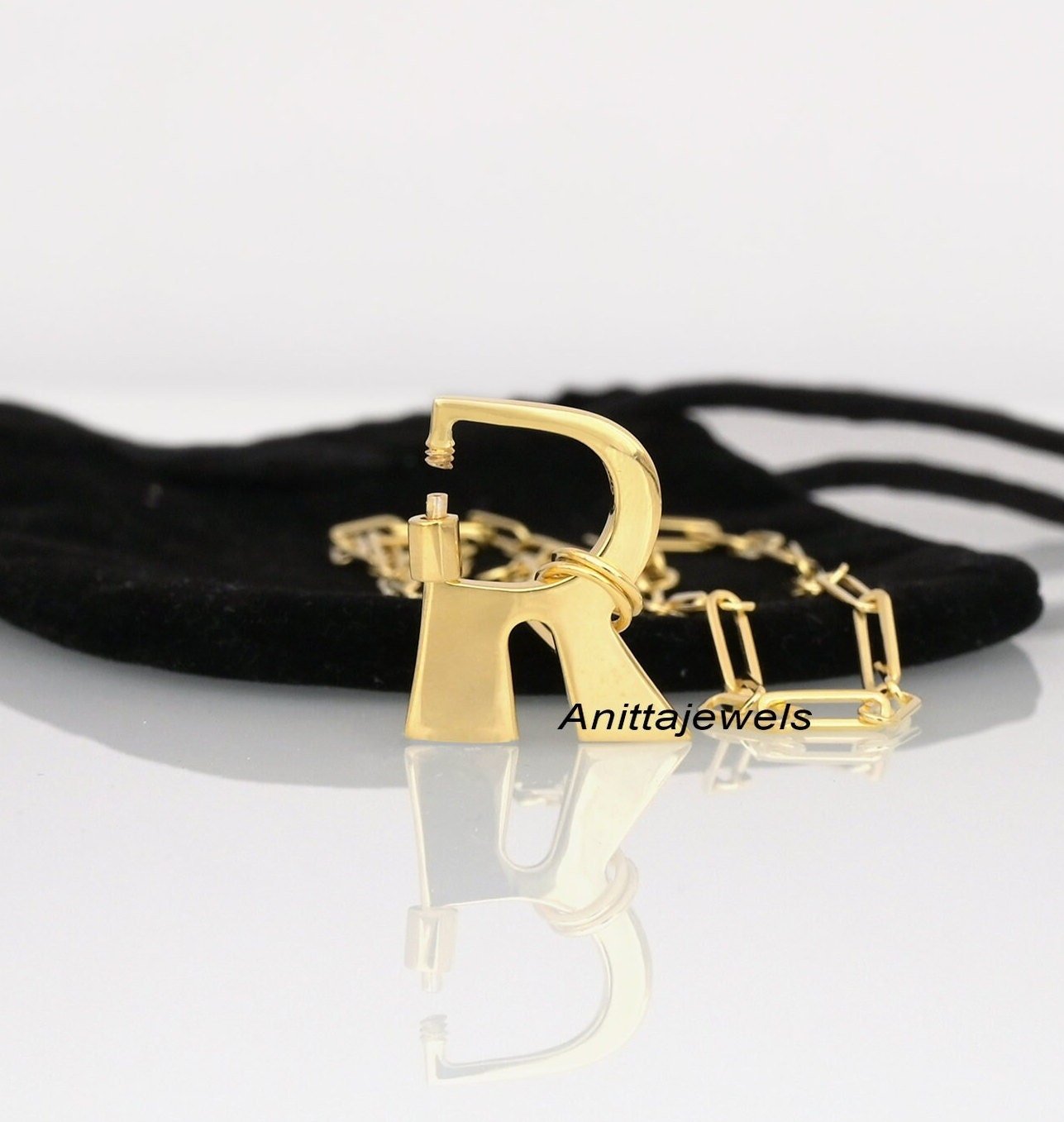 925 Silver Initial Carabiner Lock: Alphabet Letter Jewelry - View 2 - Anitta Jewels | SKU: etsy_922517829 925 Silver Initial Carabiner Lock: Alphabet Letter Jewelry - View 2 - Anitta Jewels | SKU: etsy_922517829