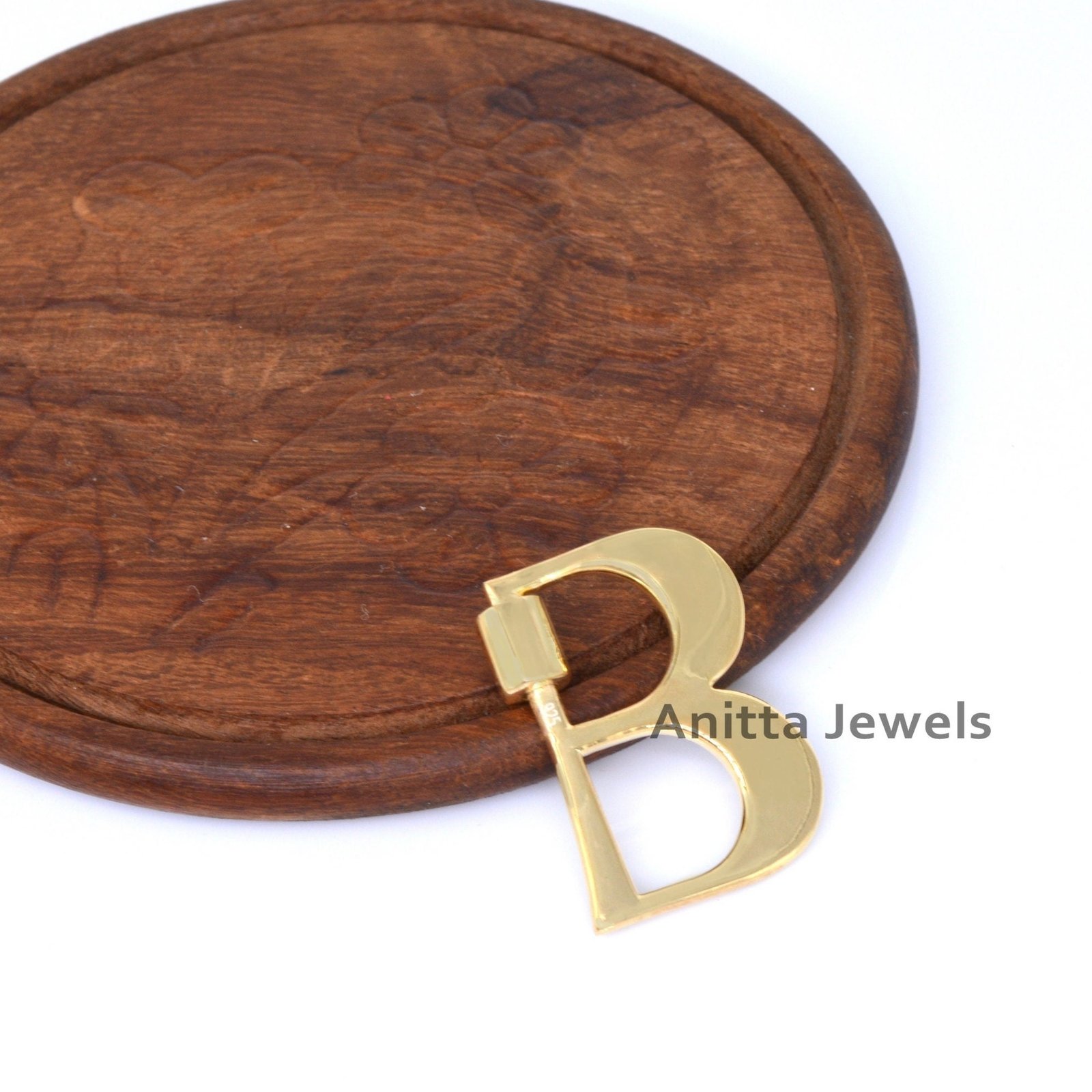 925 Silver Initial Carabiner Lock: Alphabet Letter Jewelry - View 6 - Anitta Jewels | SKU: etsy_922517829 925 Silver Initial Carabiner Lock: Alphabet Letter Jewelry - View 6 - Anitta Jewels | SKU: etsy_922517829