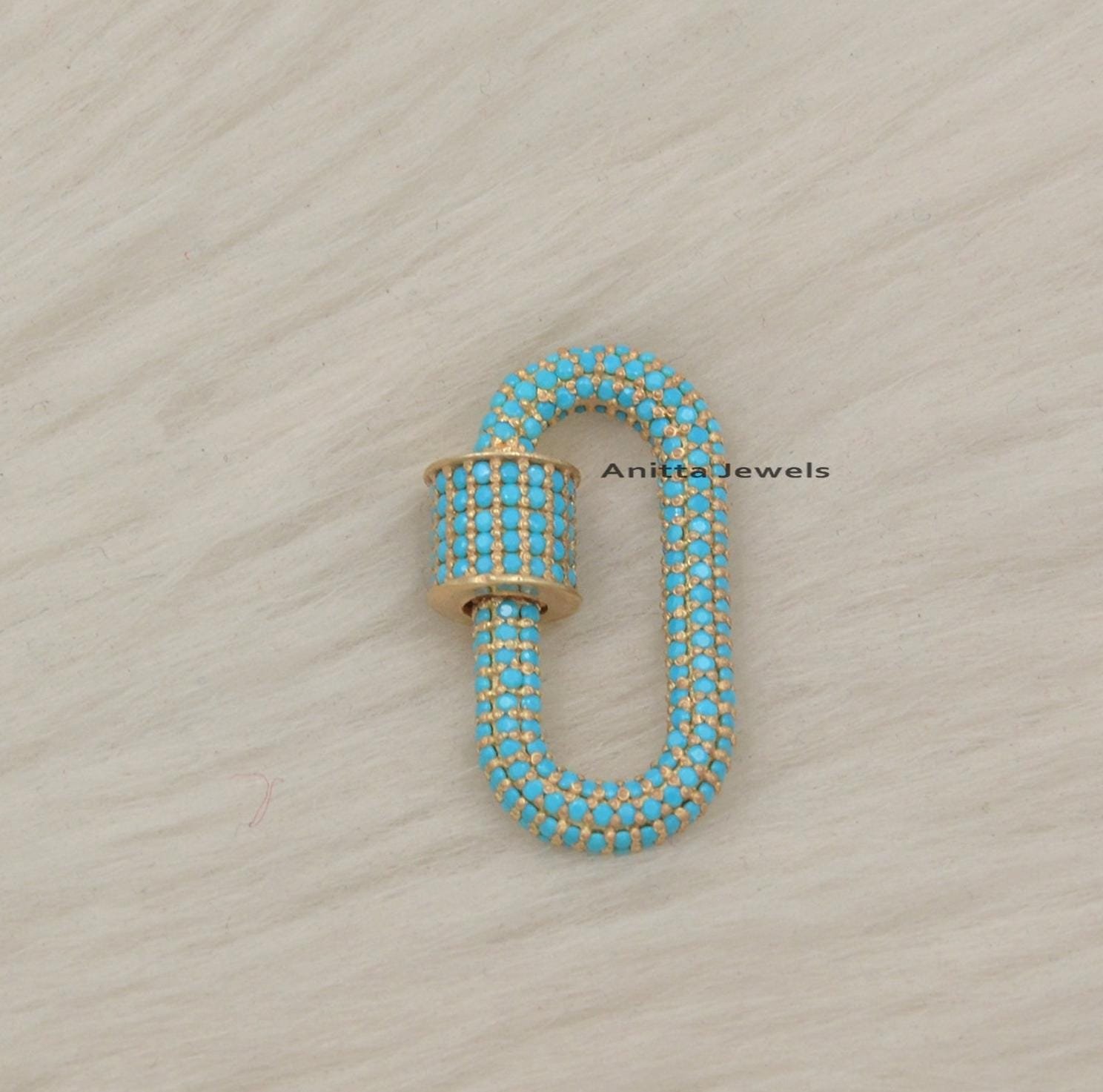 925 Silver Multi Gemstone Carabiner Lock Pendant: Handmade Screw Clasp (30*17 MM) - Anitta Jewels | SKU: etsy_938864738 925 Silver Multi Gemstone Carabiner Lock Pendant: Handmade Screw Clasp (30*17 MM) - Anitta Jewels | SKU: etsy_938864738