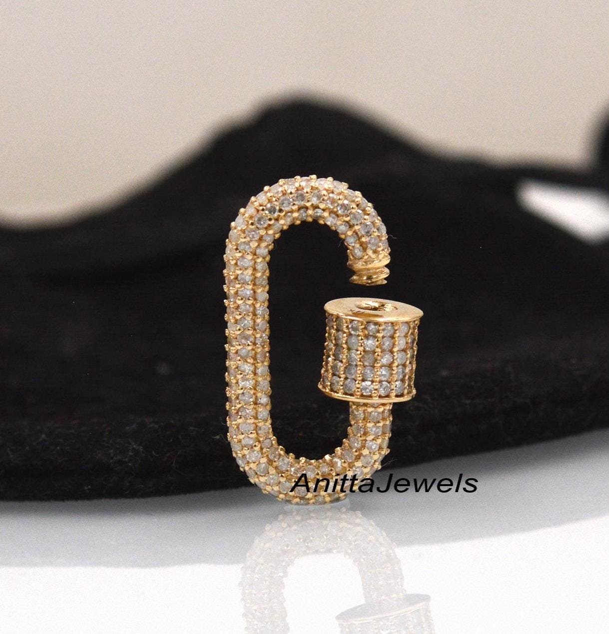 925 Silver Multi Gemstone Carabiner Lock Pendant: Handmade Screw Clasp (30*17 MM) - View 4 - Anitta Jewels | SKU: etsy_938864 925 Silver Multi Gemstone Carabiner Lock Pendant: Handmade Screw Clasp (30*17 MM) - View 4 - Anitta Jewels | SKU: etsy_938864