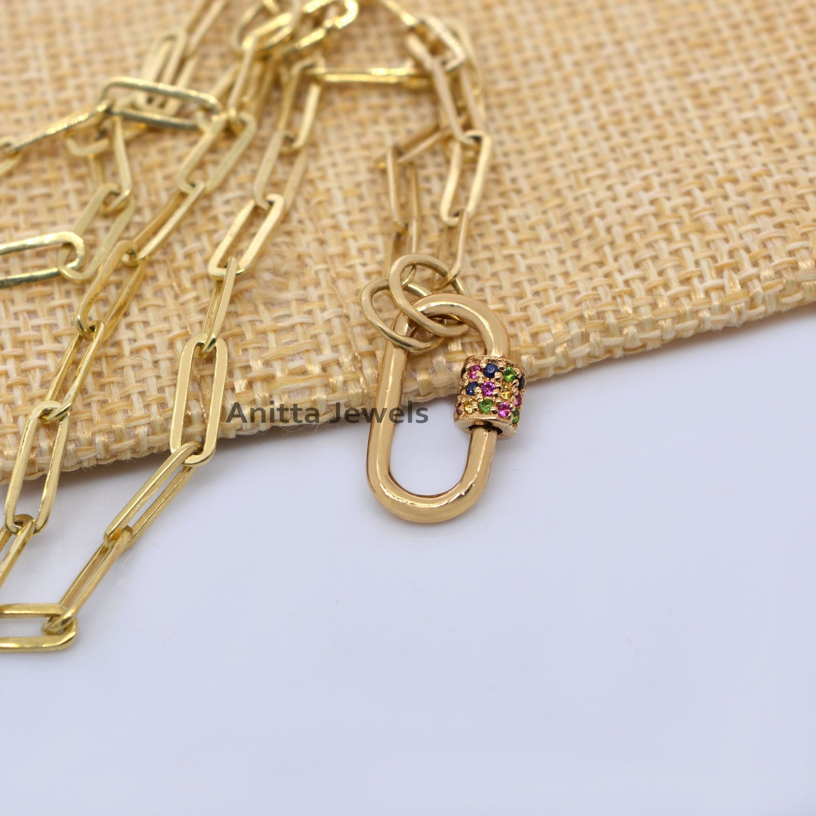 925 Silver Multi Sapphire Carabiner Lock: Handmade Gemstone Pendant - View 6 - Anitta Jewels | SKU: etsy_772548864 925 Silver Multi Sapphire Carabiner Lock: Handmade Gemstone Pendant - View 6 - Anitta Jewels | SKU: etsy_772548864