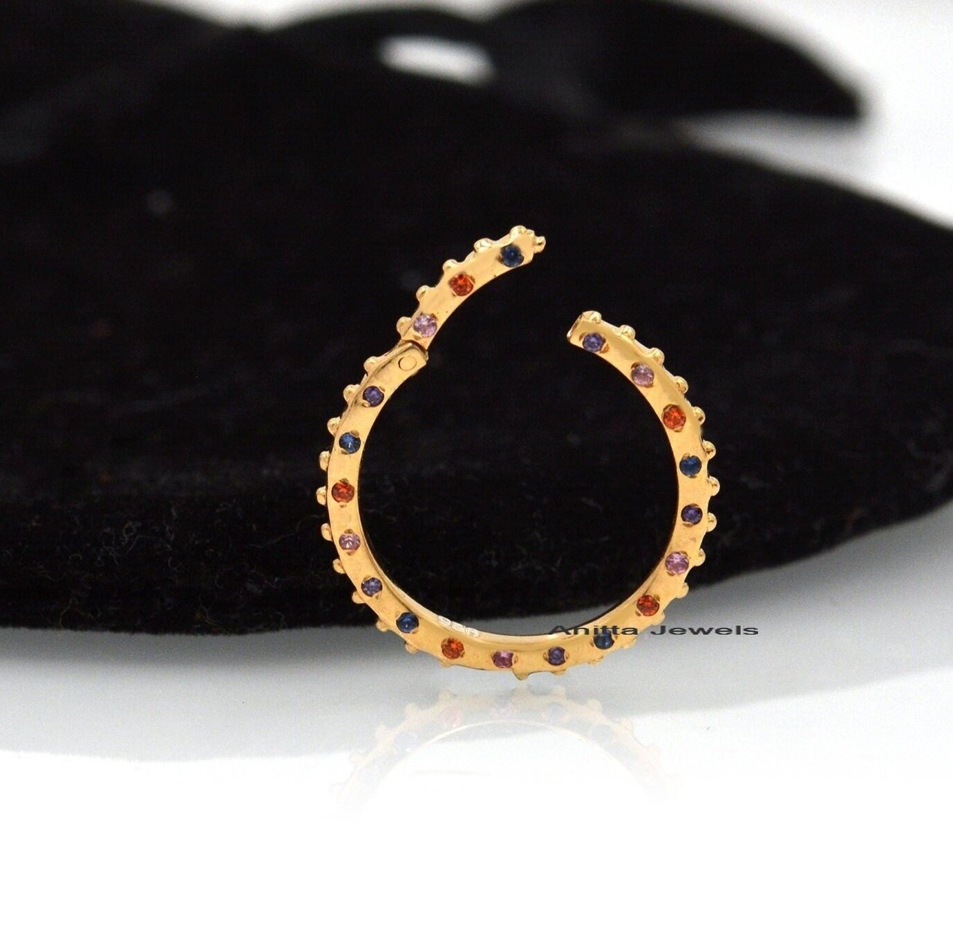 925 Silver Multi Sapphire Enhancer Lock: Handmade Jewelry Connector - View 2 - Anitta Jewels | SKU: etsy_917342014 925 Silver Multi Sapphire Enhancer Lock: Handmade Jewelry Connector - View 2 - Anitta Jewels | SKU: etsy_917342014