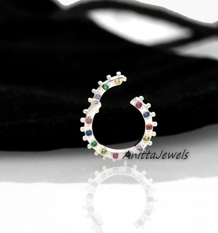 925 Silver Multi Sapphire Enhancer Lock: Handmade Jewelry Connector - View 7 - Anitta Jewels | SKU: etsy_917342014 925 Silver Multi Sapphire Enhancer Lock: Handmade Jewelry Connector - View 7 - Anitta Jewels | SKU: etsy_917342014