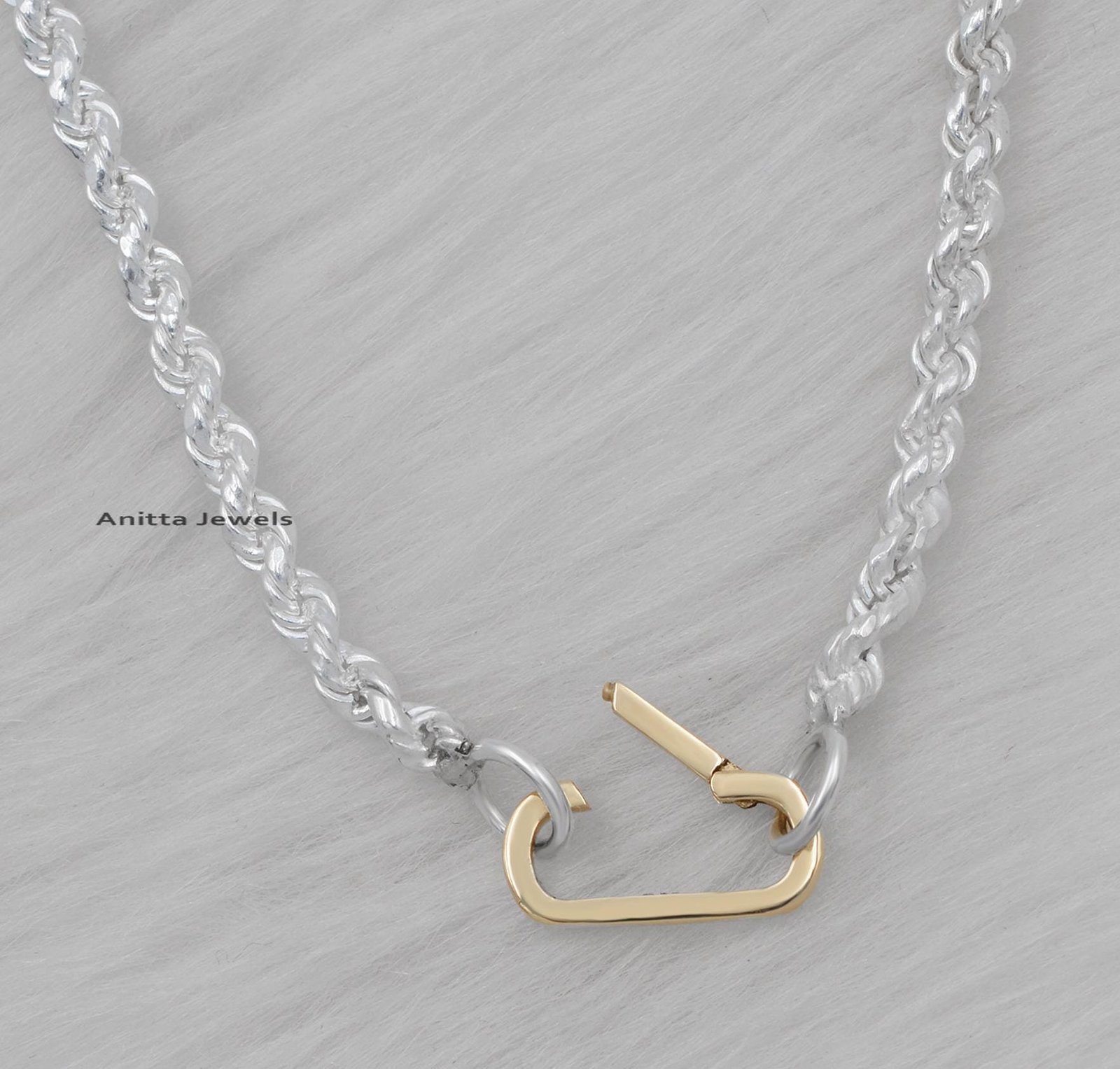 925 Silver Rope Chain Necklace: Handmade Oval Push Lock - Anitta Jewels | SKU: etsy_1052929929 925 Silver Rope Chain Necklace: Handmade Oval Push Lock - Anitta Jewels | SKU: etsy_1052929929