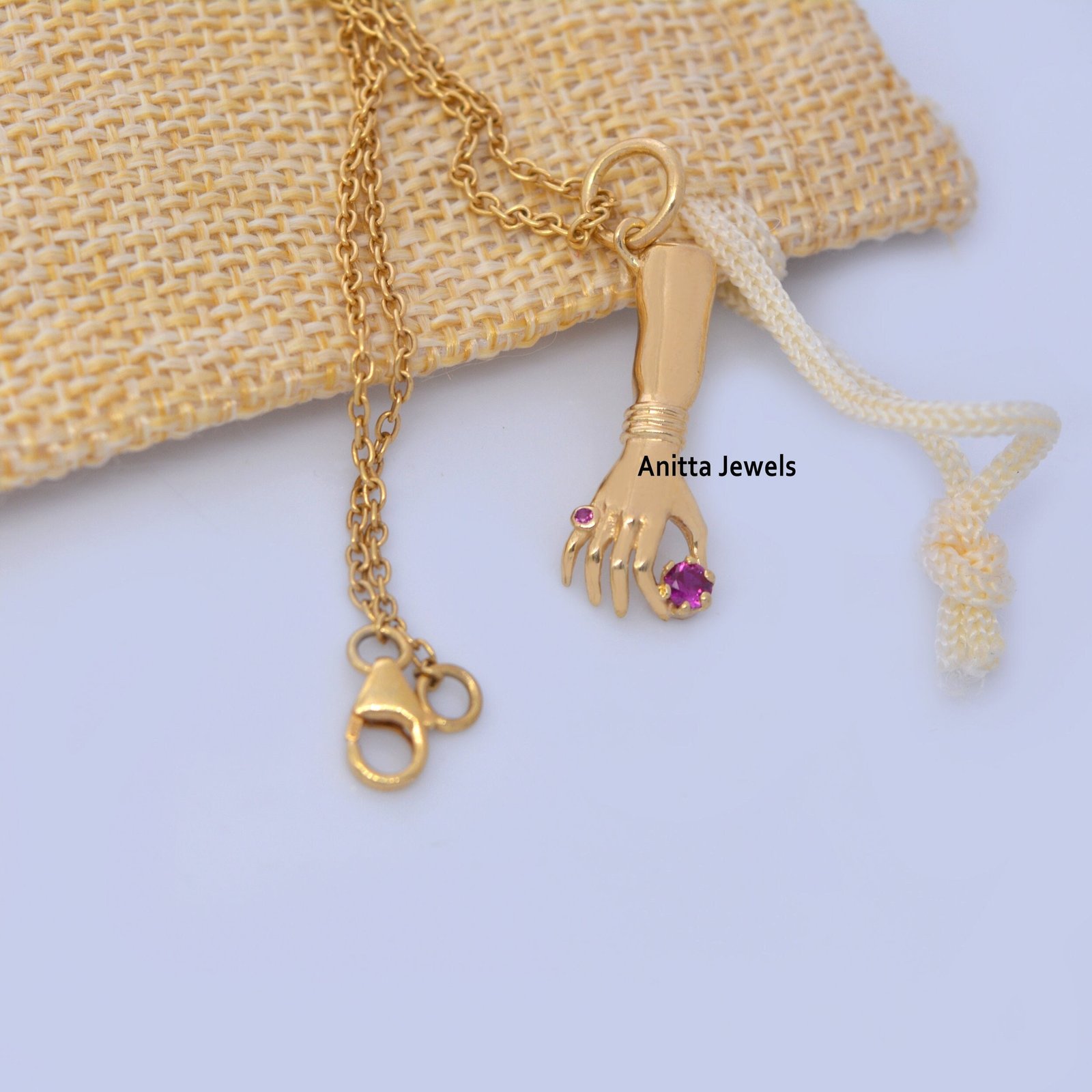 925 Silver Ruby Figa Hand Pendant: Good Luck Charm - View 4 - Anitta Jewels | SKU: etsy_1037308924 925 Silver Ruby Figa Hand Pendant: Good Luck Charm - View 4 - Anitta Jewels | SKU: etsy_1037308924