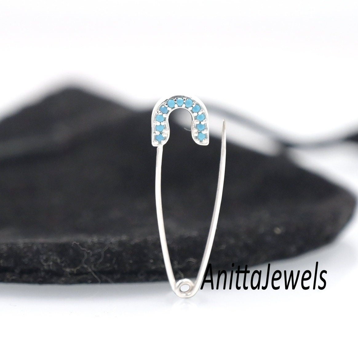925 Silver Safety Pin Pendant: Gemstone Charm Enhancer - Anitta Jewels | SKU: etsy_1029689850 925 Silver Safety Pin Pendant: Gemstone Charm Enhancer - Anitta Jewels | SKU: etsy_1029689850