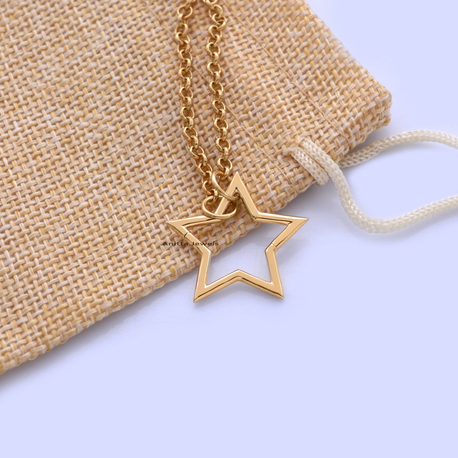 925 Silver Star Charm Holder: Handmade Snap Lock Connector - View 5 - Anitta Jewels | SKU: etsy_931261987 925 Silver Star Charm Holder: Handmade Snap Lock Connector - View 5 - Anitta Jewels | SKU: etsy_931261987