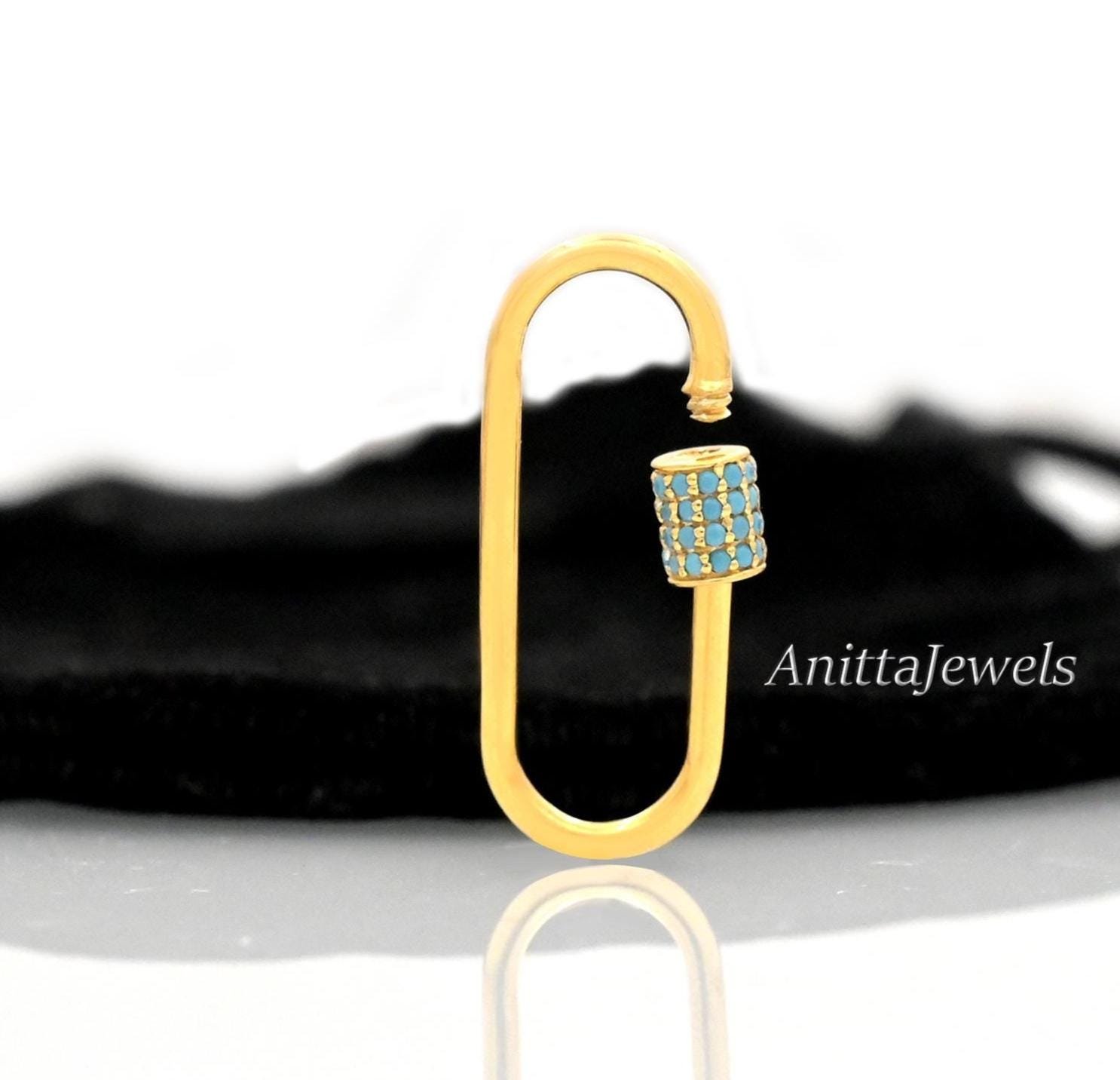 925 Silver Turquoise Carabiner Lock Necklace: Handmade Gemstone Jewelry - View 4 - Anitta Jewels | SKU: etsy_761259689 925 Silver Turquoise Carabiner Lock Necklace: Handmade Gemstone Jewelry - View 4 - Anitta Jewels | SKU: etsy_761259689