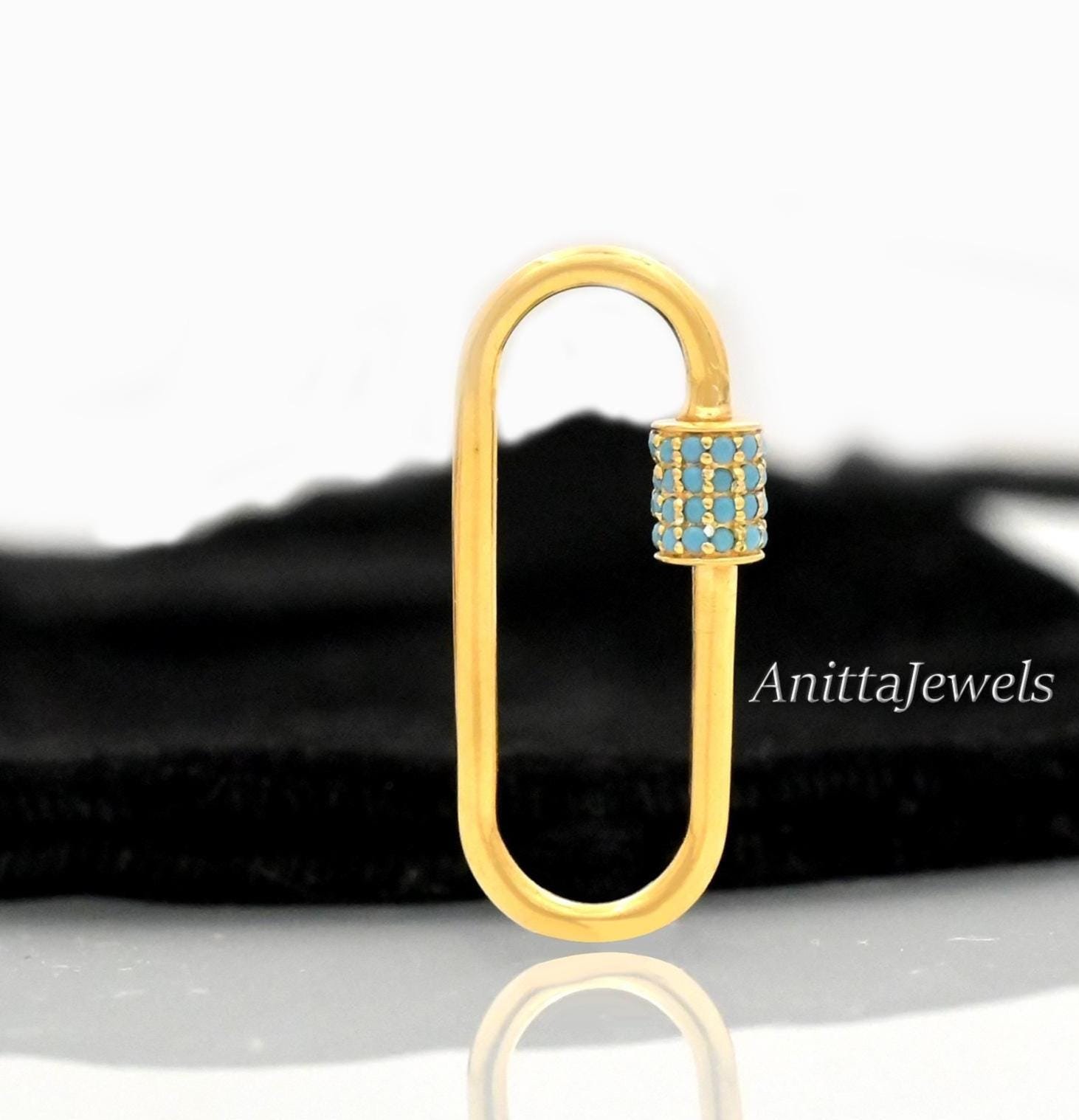 925 Silver Turquoise Carabiner Lock Necklace: Handmade Gemstone Jewelry - View 5 - Anitta Jewels | SKU: etsy_761259689 925 Silver Turquoise Carabiner Lock Necklace: Handmade Gemstone Jewelry - View 5 - Anitta Jewels | SKU: etsy_761259689