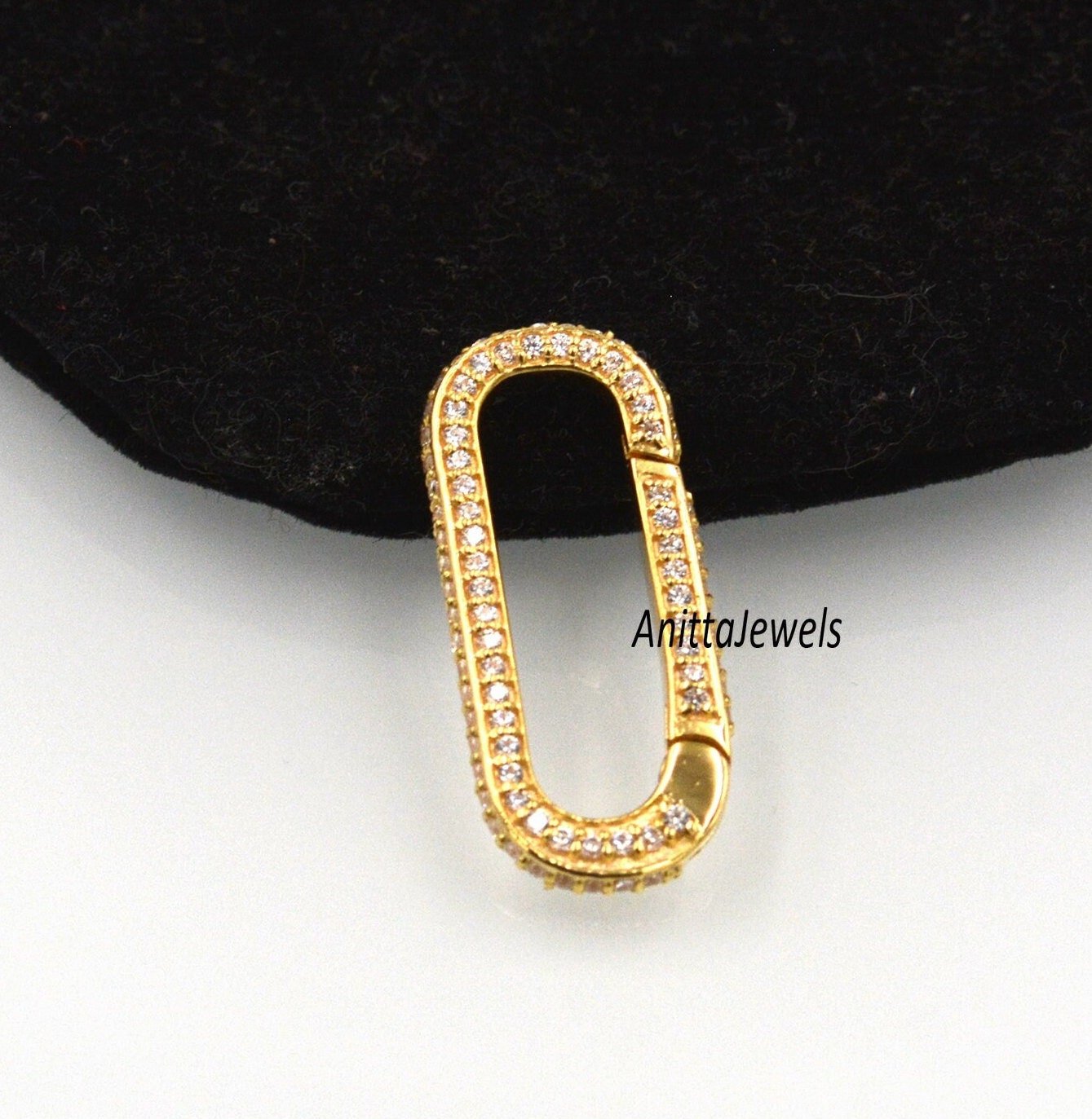 925 Silver Turquoise Enhancer Lock: Handmade Oval Charm Holder (25x10 MM) - Anitta Jewels | SKU: etsy_1044603804 925 Silver Turquoise Enhancer Lock: Handmade Oval Charm Holder (25x10 MM) - Anitta Jewels | SKU: etsy_1044603804