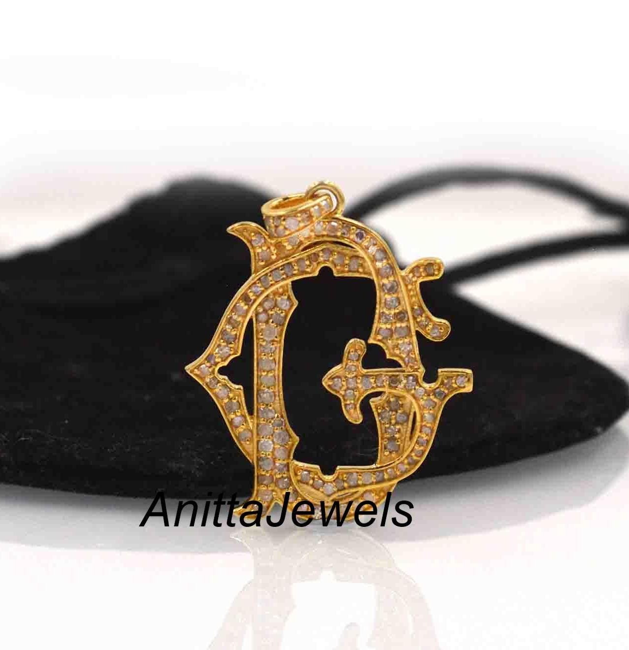 925 Silver Turquoise Monogram Pendant, Custom Two Letter Jewelry - View 3 - Anitta Jewels | SKU: etsy_762154519 925 Silver Turquoise Monogram Pendant, Custom Two Letter Jewelry - View 3 - Anitta Jewels | SKU: etsy_762154519
