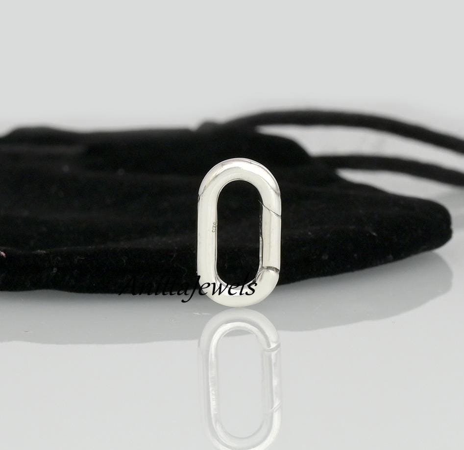 925 Sterling Silver Charm Holder: Oval Push Lock Connector - Anitta Jewels | SKU: etsy_1134863120 925 Sterling Silver Charm Holder: Oval Push Lock Connector - Anitta Jewels | SKU: etsy_1134863120