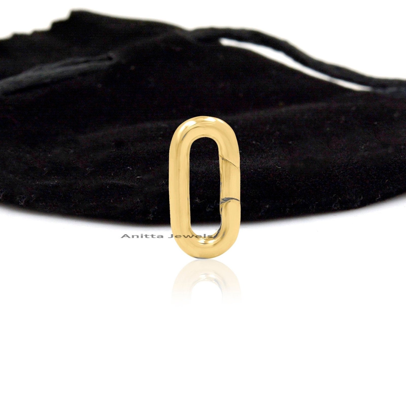 925 Sterling Silver Charm Holder: Oval Push Lock Connector - View 3 - Anitta Jewels | SKU: etsy_1134863120 925 Sterling Silver Charm Holder: Oval Push Lock Connector - View 3 - Anitta Jewels | SKU: etsy_1134863120