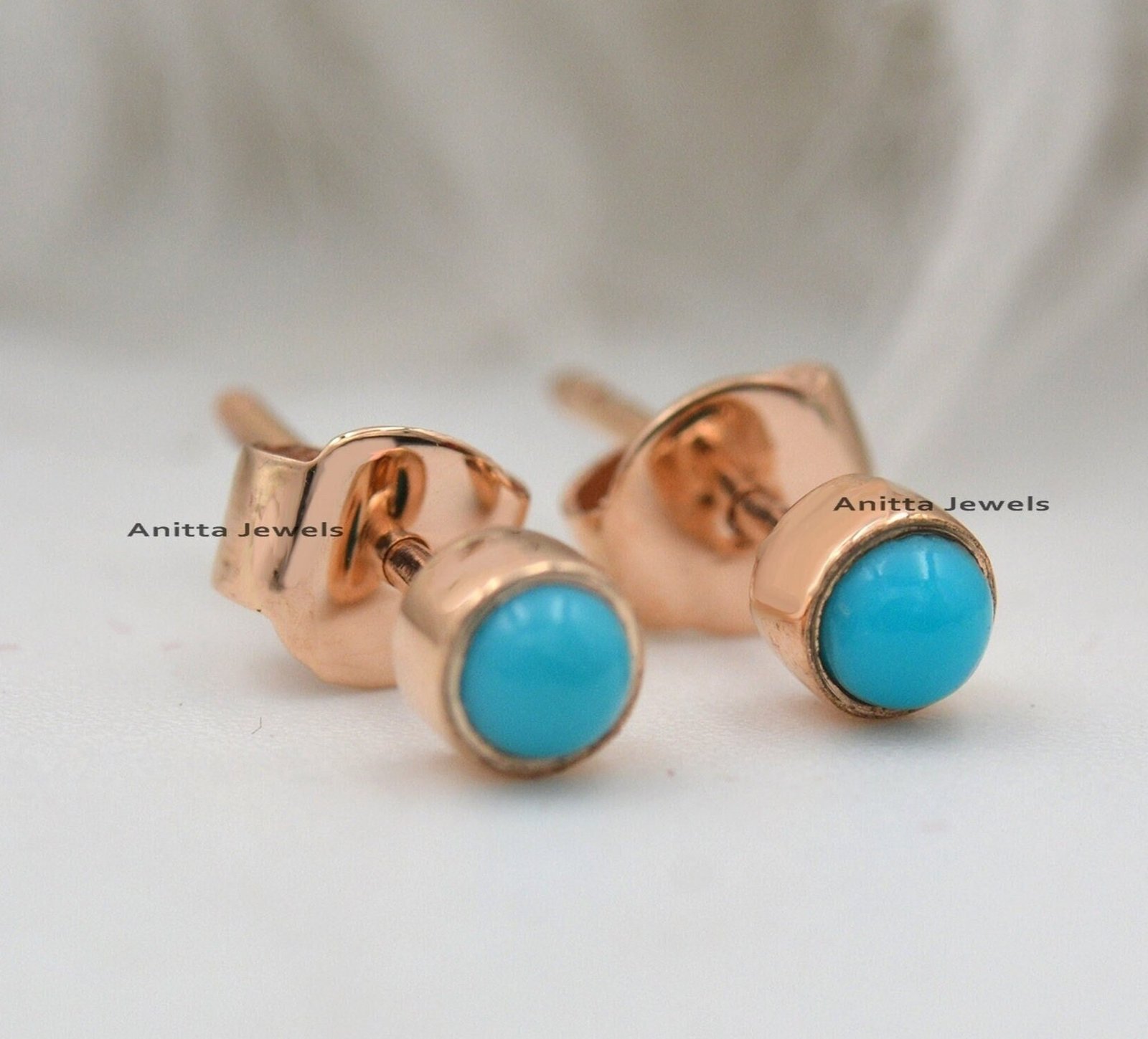 9k/14k Gold Turquoise Stud Earrings: Tiny Gemstone Posts - Anitta Jewels | SKU: etsy_1099612712 9k/14k Gold Turquoise Stud Earrings: Tiny Gemstone Posts - Anitta Jewels | SKU: etsy_1099612712