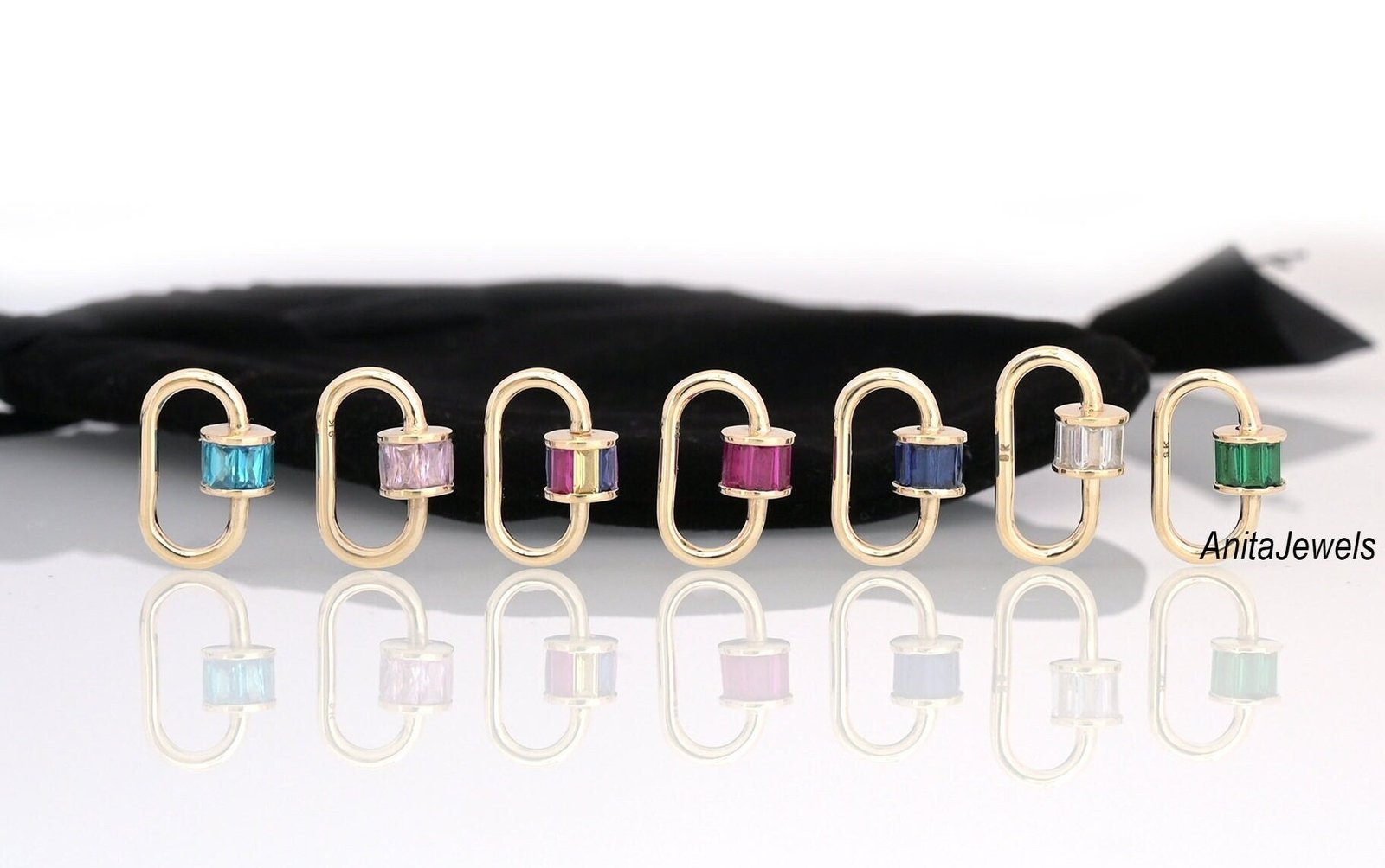 9k Gold Baguette Carabiner Lock: Handmade Solid Gold Clasp (18x10 MM - Anitta Jewels | SKU: etsy_908313155 9k Gold Baguette Carabiner Lock: Handmade Solid Gold Clasp (18x10 MM - Anitta Jewels | SKU: etsy_908313155