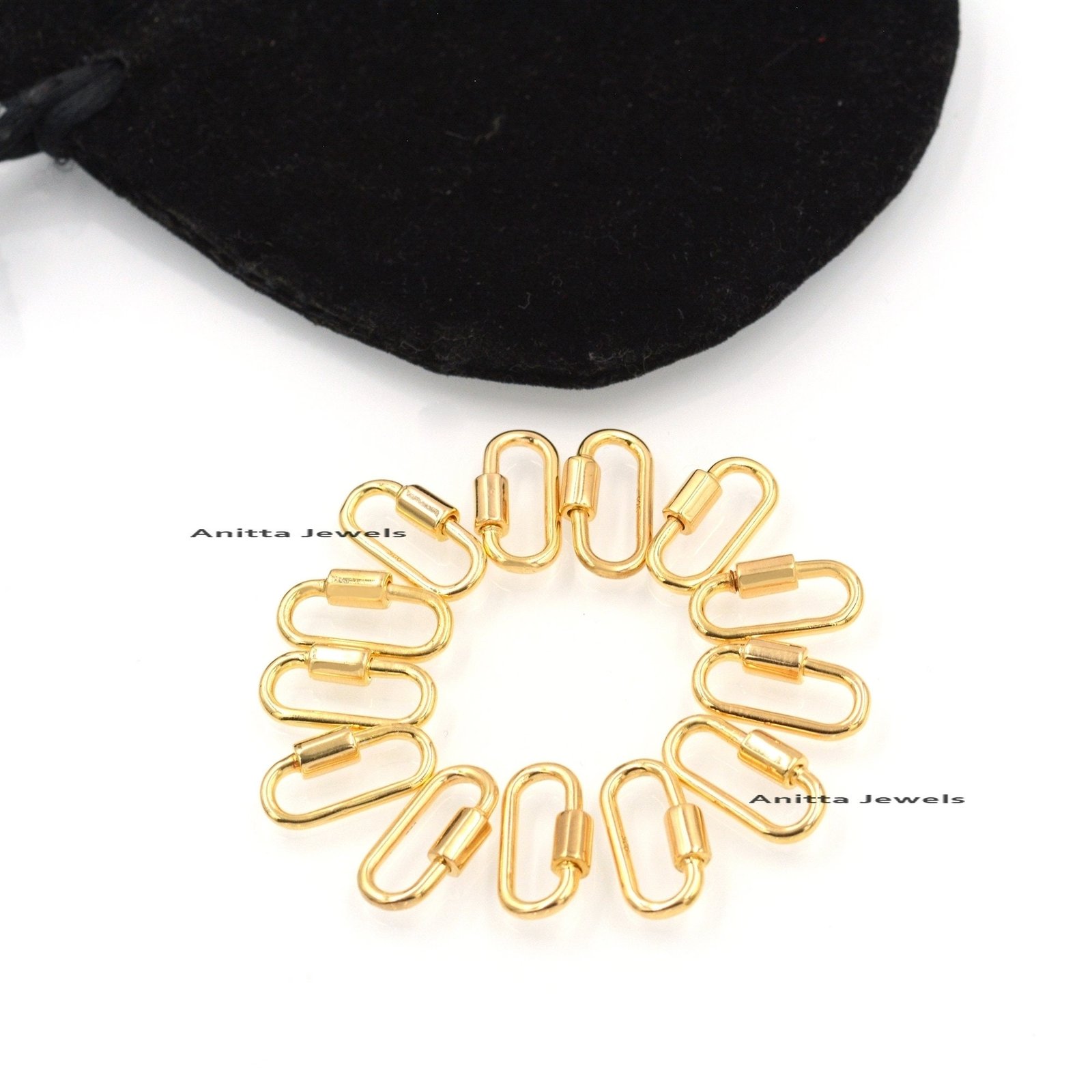 9k Gold Carabiner Lock: Handmade Jewelry Connector - View 3 - Anitta Jewels | SKU: etsy_1449091734 9k Gold Carabiner Lock: Handmade Jewelry Connector - View 3 - Anitta Jewels | SKU: etsy_1449091734