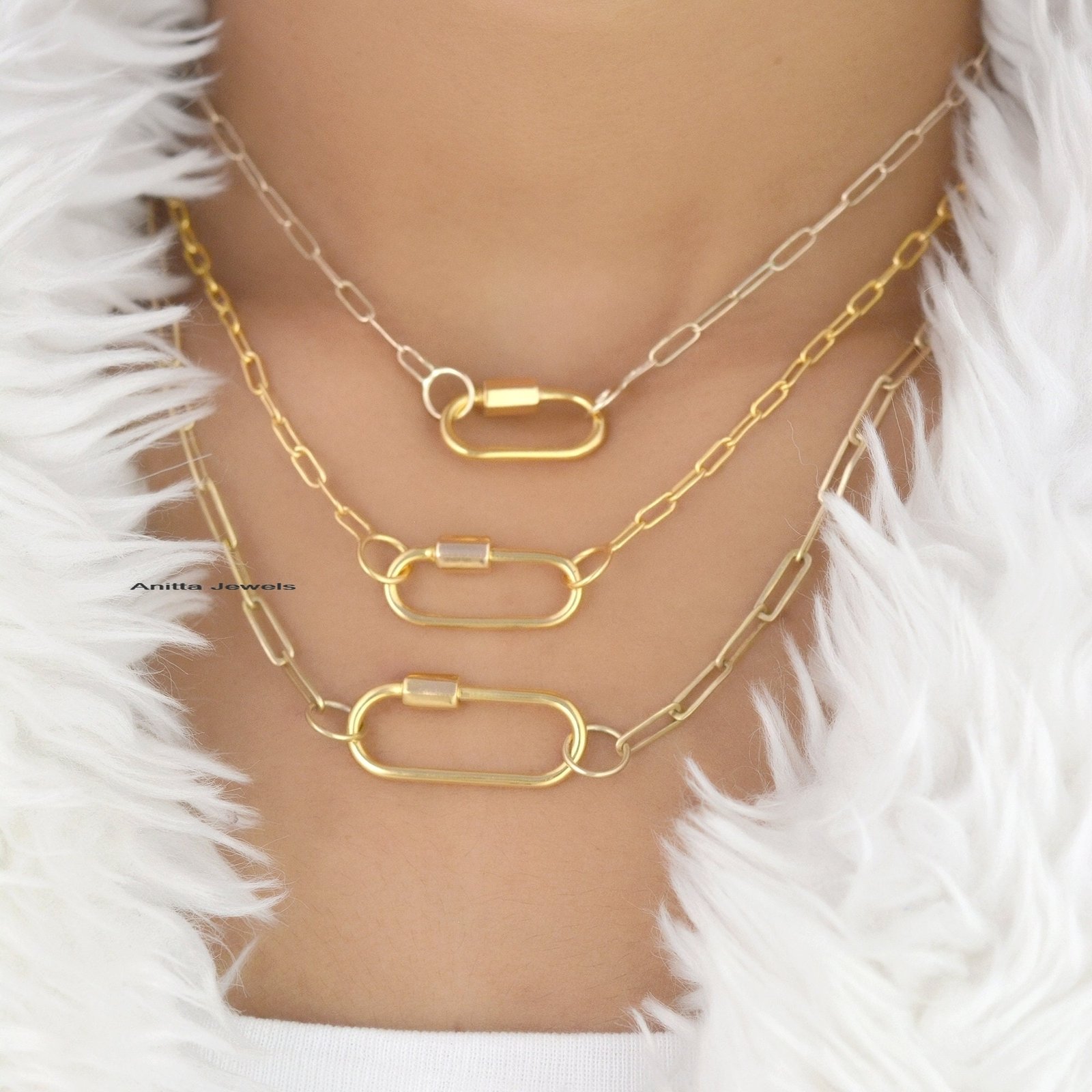 9K Gold Carabiner Lock: Handmade Pendant Clasp - View 2 - Anitta Jewels | SKU: etsy_1089142189 9K Gold Carabiner Lock: Handmade Pendant Clasp - View 2 - Anitta Jewels | SKU: etsy_1089142189