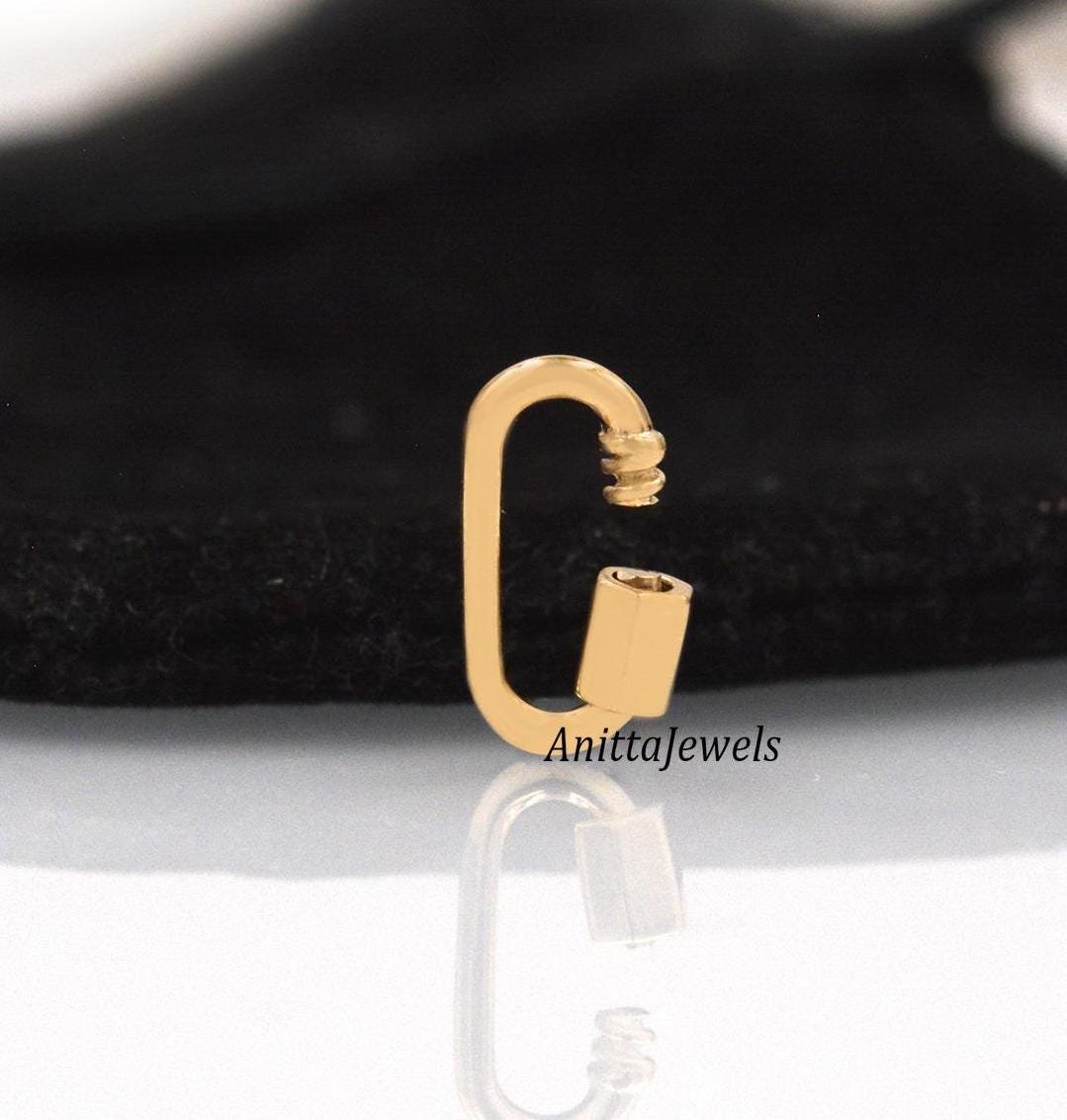 9K Gold Carabiner Lock: Handmade Pendant Clasp - View 4 - Anitta Jewels | SKU: etsy_1089142189 9K Gold Carabiner Lock: Handmade Pendant Clasp - View 4 - Anitta Jewels | SKU: etsy_1089142189