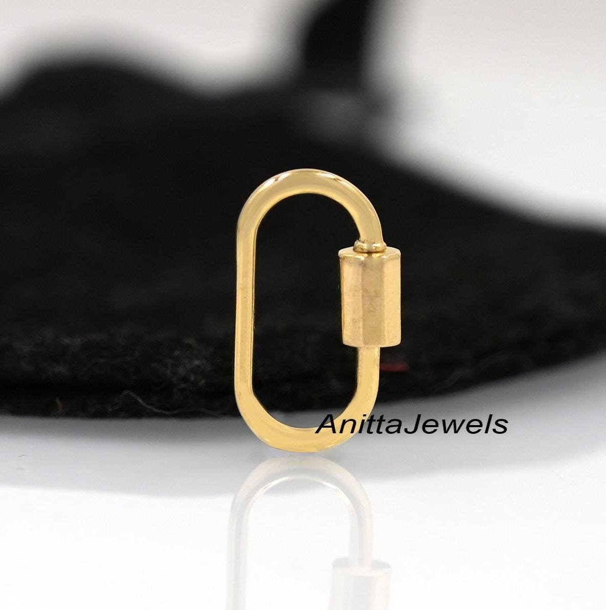 9K Gold Carabiner Lock: Handmade Pendant Clasp - View 7 - Anitta Jewels | SKU: etsy_1089142189 9K Gold Carabiner Lock: Handmade Pendant Clasp - View 7 - Anitta Jewels | SKU: etsy_1089142189