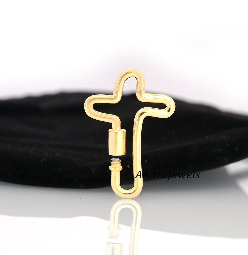 9K Gold Cross Carabiner Lock: Handmade Religious Jewelry (29x19 MM - Anitta Jewels | SKU: etsy_832596511 9K Gold Cross Carabiner Lock: Handmade Religious Jewelry (29x19 MM - Anitta Jewels | SKU: etsy_832596511