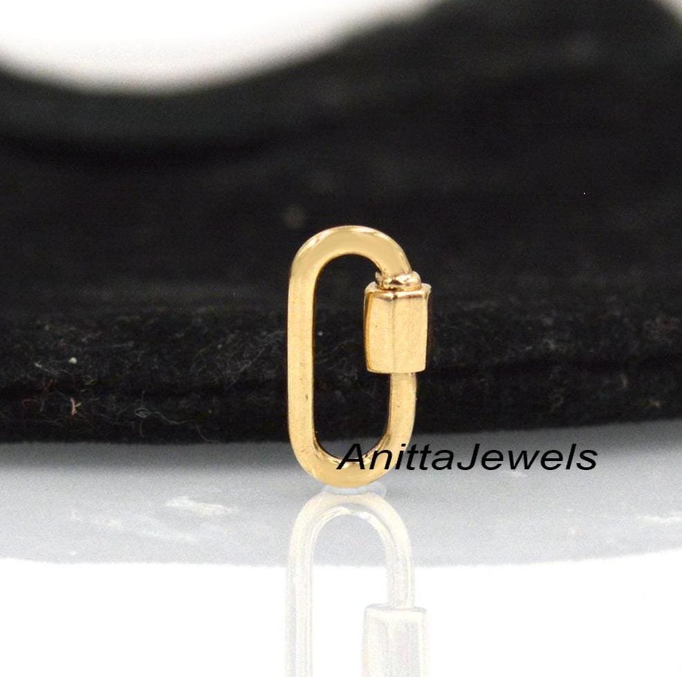 9K Solid Gold Carabiner Lock: Handmade Pendant (16x8 MM) - View 2 - Anitta Jewels | SKU: etsy_854140760 9K Solid Gold Carabiner Lock: Handmade Pendant (16x8 MM) - View 2 - Anitta Jewels | SKU: etsy_854140760