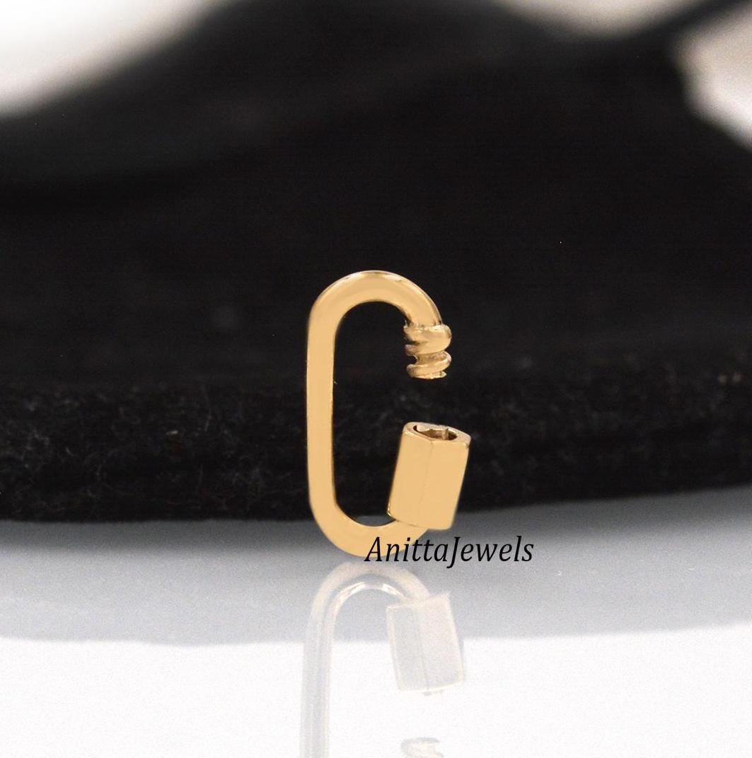 9K Solid Gold Carabiner Lock: Handmade Pendant (16x8 MM) - View 3 - Anitta Jewels | SKU: etsy_854140760 9K Solid Gold Carabiner Lock: Handmade Pendant (16x8 MM) - View 3 - Anitta Jewels | SKU: etsy_854140760