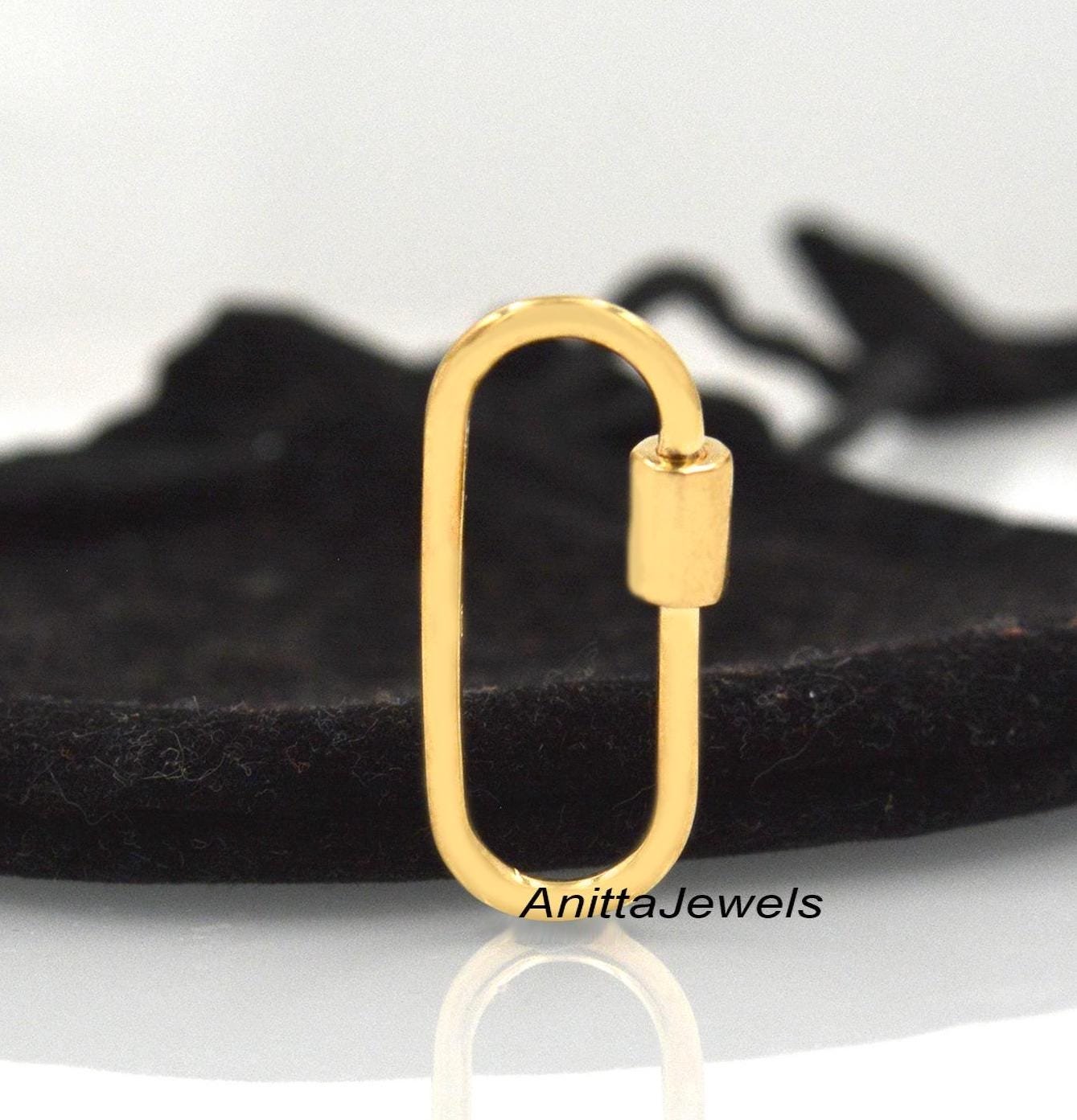 9K Solid Gold Carabiner Lock: Handmade Pendant (16x8 MM) - View 5 - Anitta Jewels | SKU: etsy_854140760 9K Solid Gold Carabiner Lock: Handmade Pendant (16x8 MM) - View 5 - Anitta Jewels | SKU: etsy_854140760