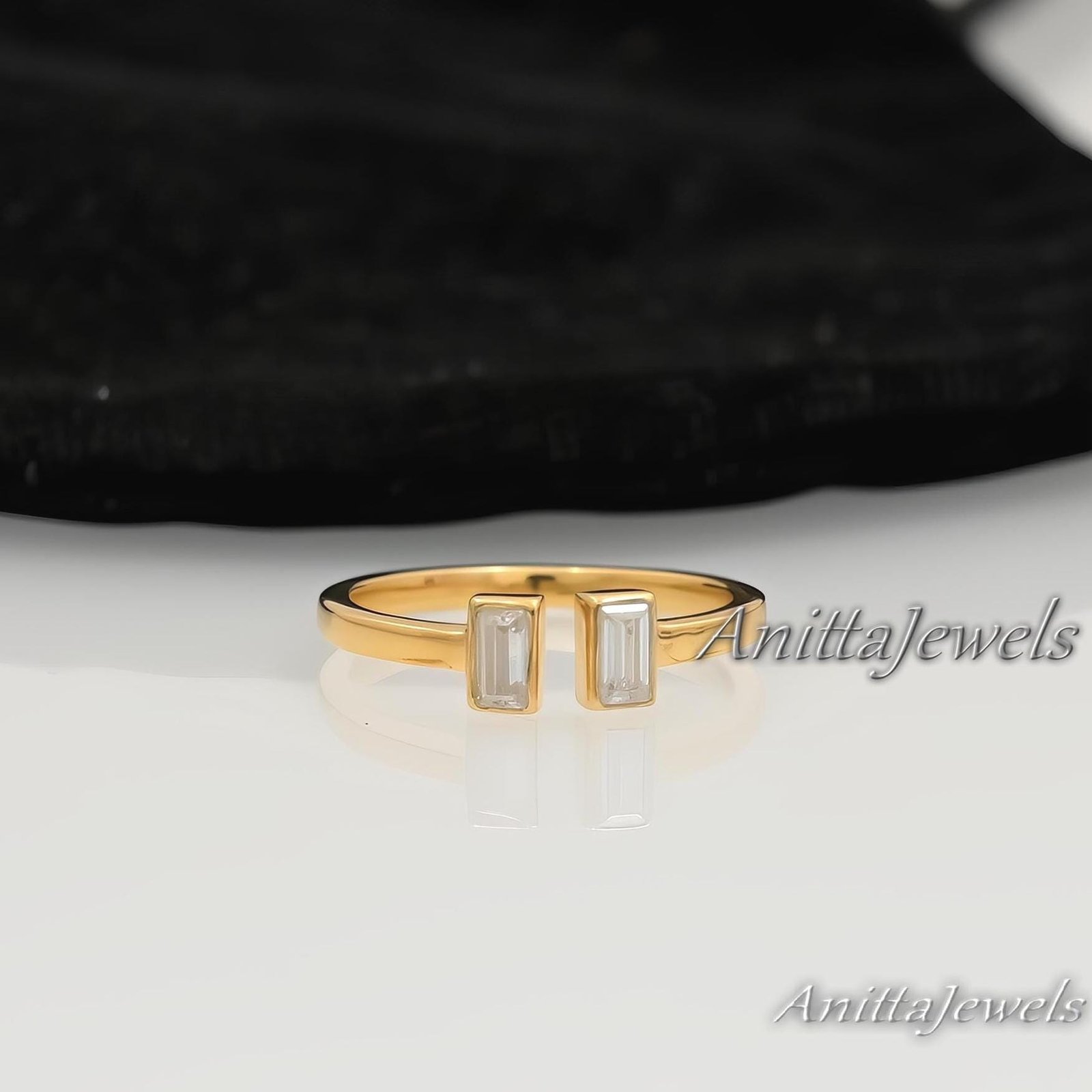 Baguette Diamond Cuff Ring: Sterling Silver Open Wedding Band - Anitta Jewels | SKU: etsy_1781700925 Baguette Diamond Cuff Ring: Sterling Silver Open Wedding Band - Anitta Jewels | SKU: etsy_1781700925