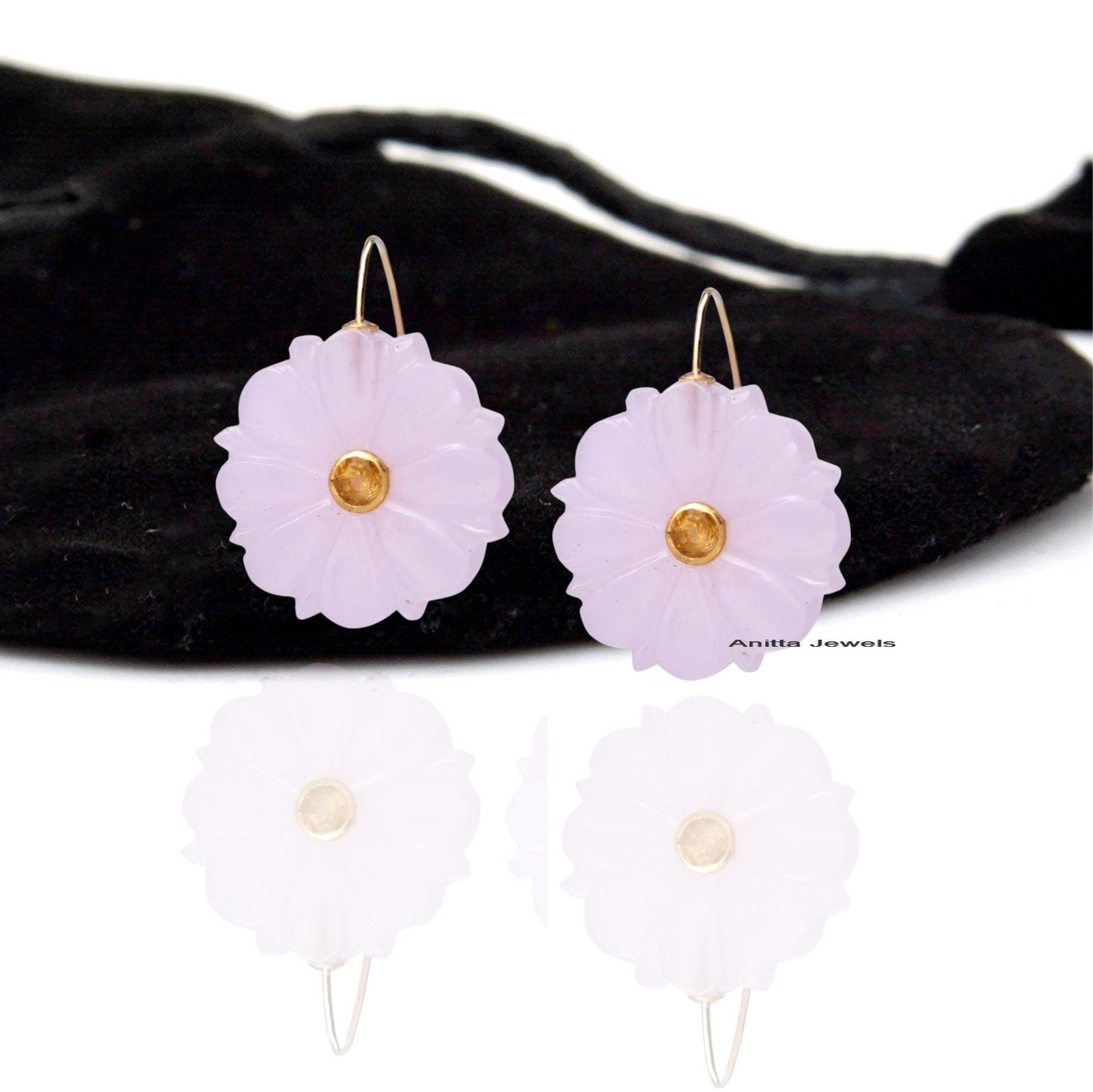 Carved Lapis Flower Earrings: 925 Silver Gemstone Dangle - View 6 - Anitta Jewels | SKU: etsy_1507462871 Carved Lapis Flower Earrings: 925 Silver Gemstone Dangle - View 6 - Anitta Jewels | SKU: etsy_1507462871