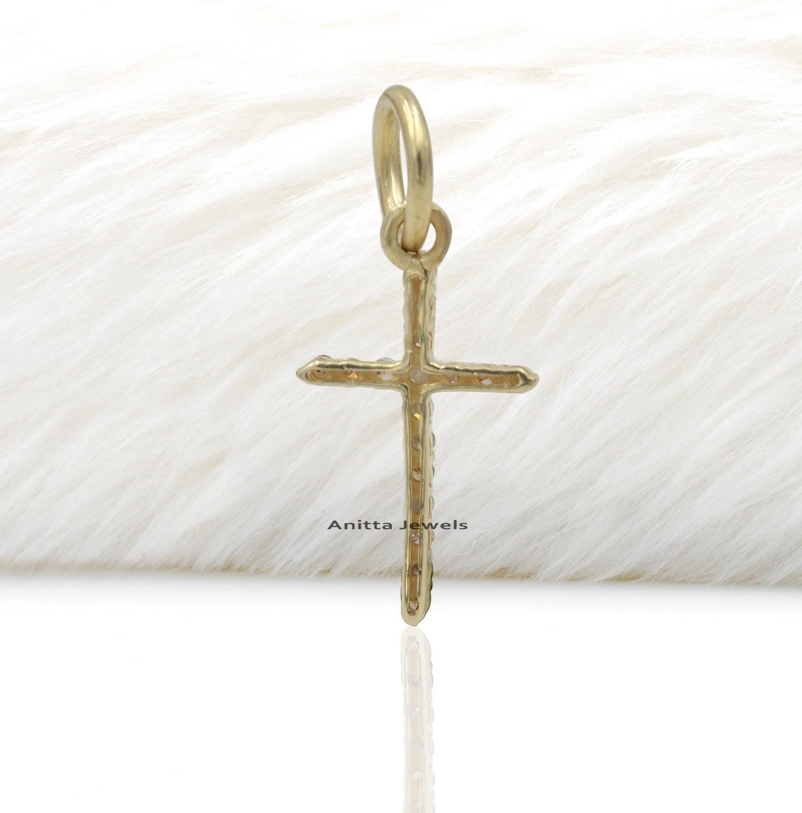 Dainty Diamond Cross Pendant: 925 Silver Religious Jewelry - View 2 - Anitta Jewels | SKU: etsy_1127395367 Dainty Diamond Cross Pendant: 925 Silver Religious Jewelry - View 2 - Anitta Jewels | SKU: etsy_1127395367