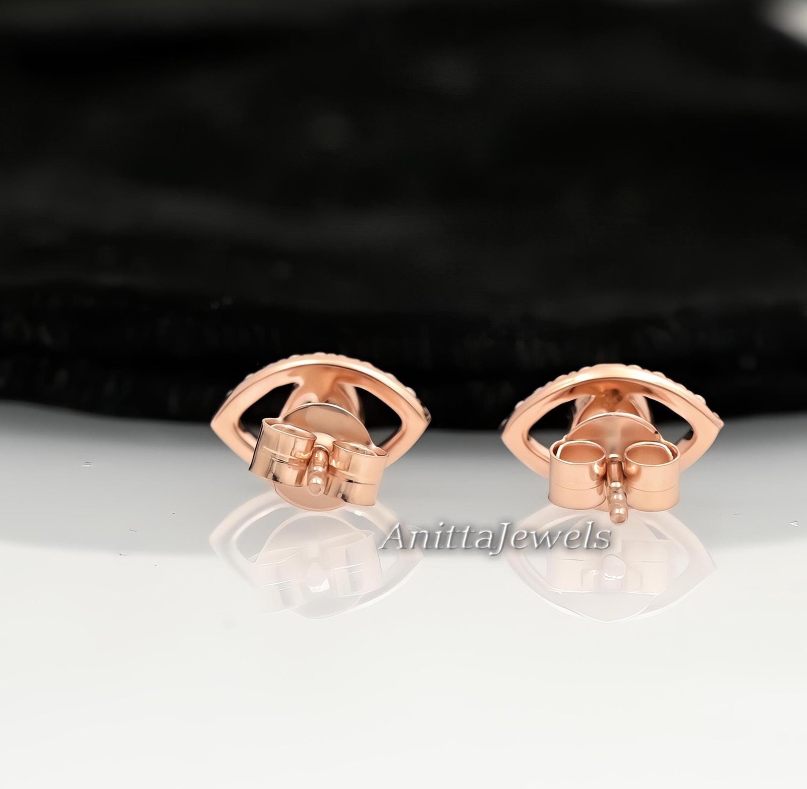 Diamond Evil Eye Stud Earrings: 925 Silver Protection Earrings - View 3 - Anitta Jewels | SKU: etsy_1811306517 Diamond Evil Eye Stud Earrings: 925 Silver Protection Earrings - View 3 - Anitta Jewels | SKU: etsy_1811306517