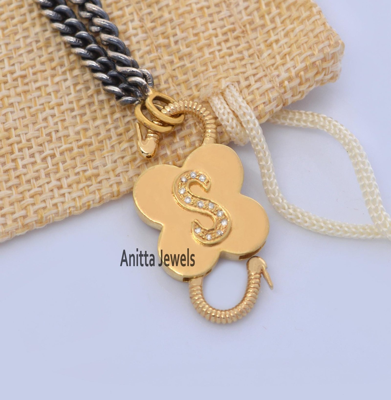 Diamond Initial Padlock Pendant: Pave Letter, 925 Silver - Anitta Jewels | SKU: etsy_949984018 Diamond Initial Padlock Pendant: Pave Letter, 925 Silver - Anitta Jewels | SKU: etsy_949984018
