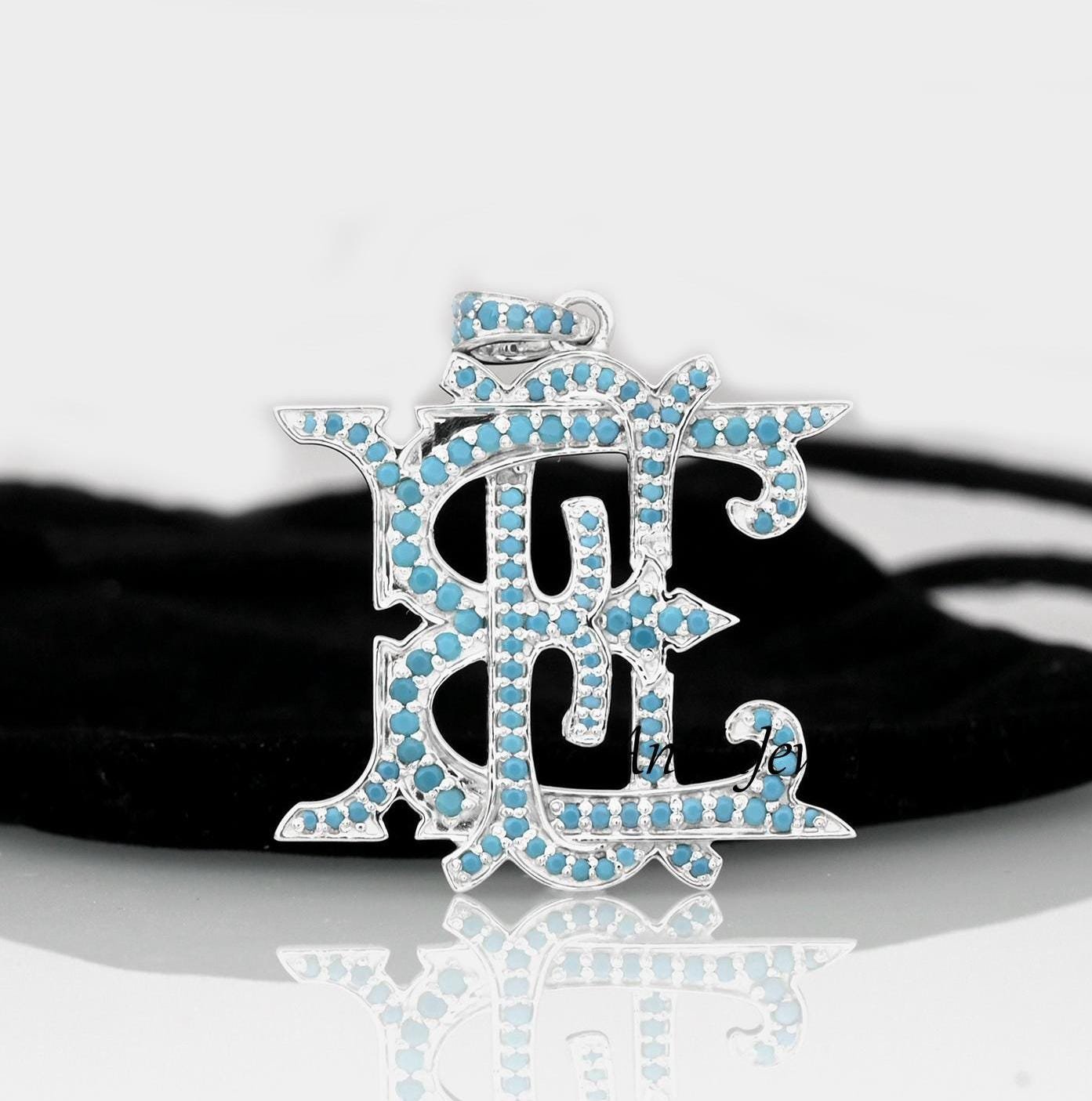 Diamond Monogram Pendant: Custom 925 Silver Alphabet Jewelry - View 3 - Anitta Jewels | SKU: etsy_1088458993 Diamond Monogram Pendant: Custom 925 Silver Alphabet Jewelry - View 3 - Anitta Jewels | SKU: etsy_1088458993