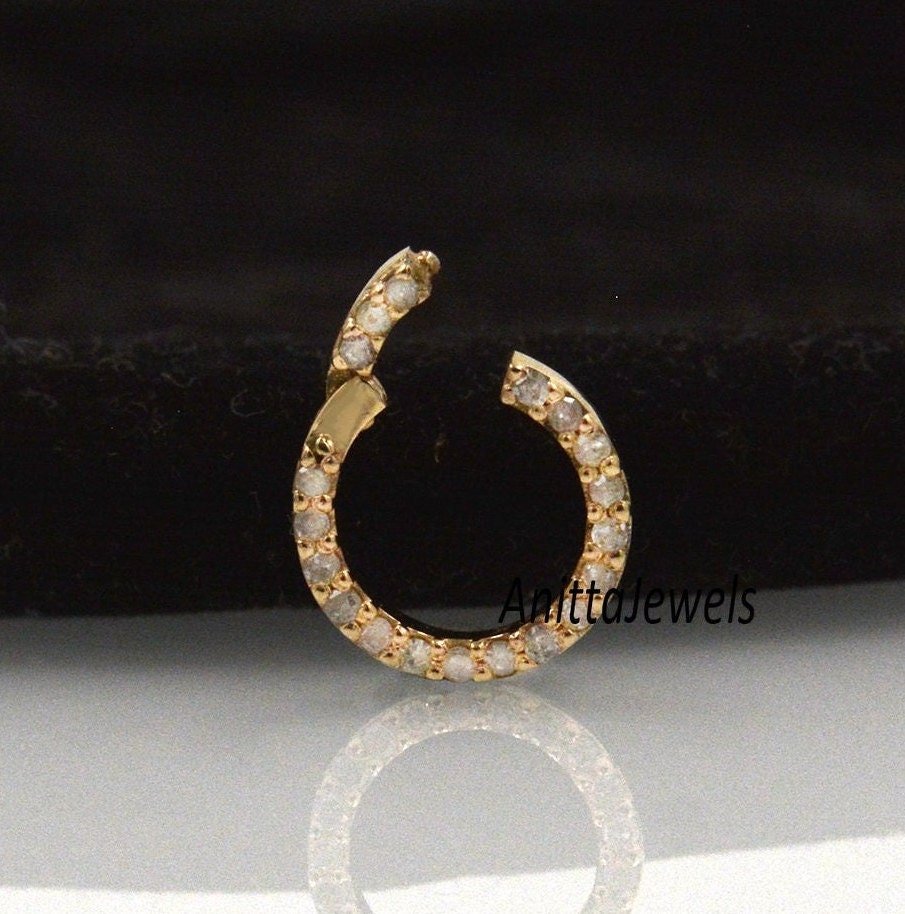Diamond Sterling Silver Charm Enhancer: Elongated Circle Charm Holder - View 2 - Anitta Jewels | SKU: etsy_984710783 Diamond Sterling Silver Charm Enhancer: Elongated Circle Charm Holder - View 2 - Anitta Jewels | SKU: etsy_984710783