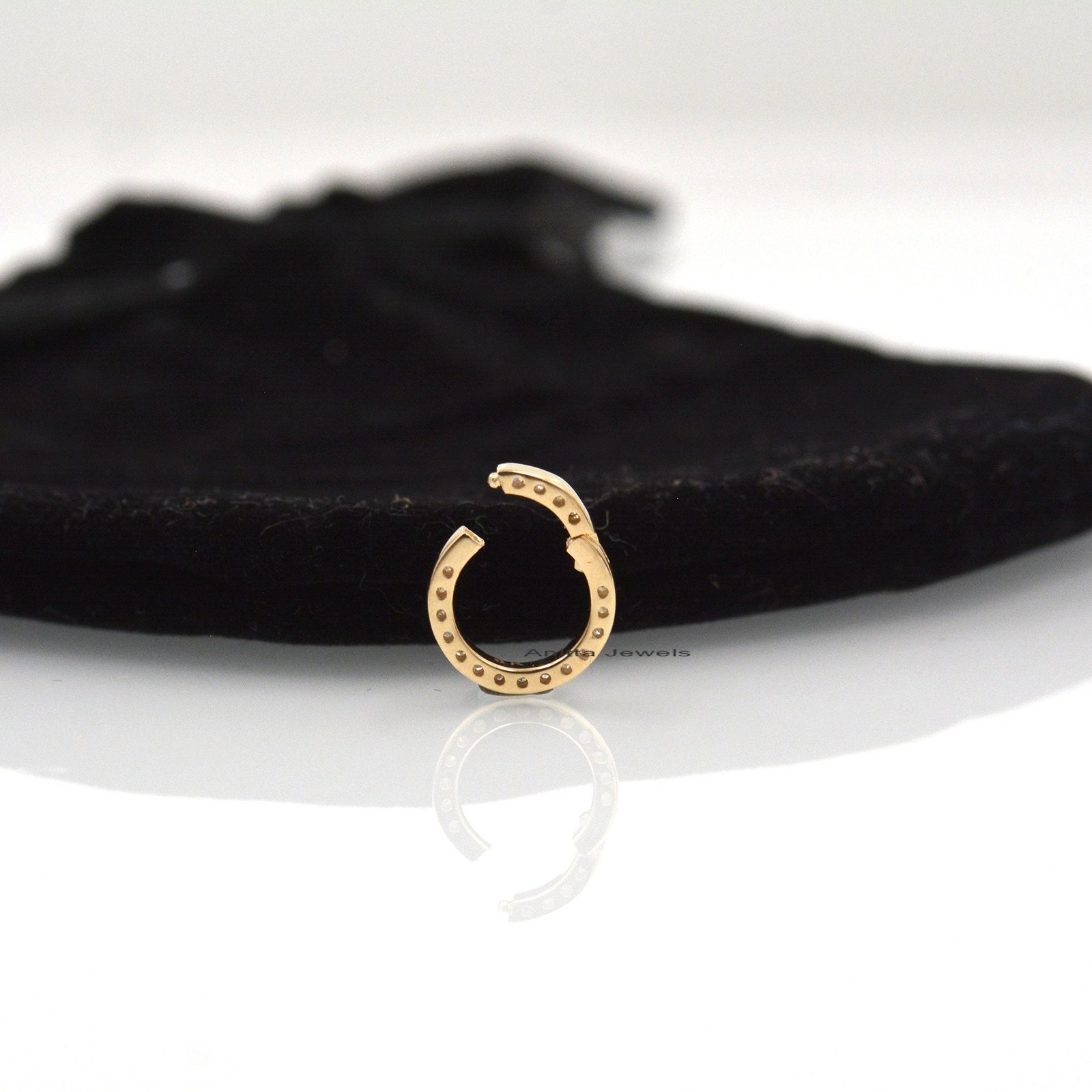 Diamond Sterling Silver Charm Enhancer: Elongated Circle Charm Holder - View 4 - Anitta Jewels | SKU: etsy_984710783 Diamond Sterling Silver Charm Enhancer: Elongated Circle Charm Holder - View 4 - Anitta Jewels | SKU: etsy_984710783
