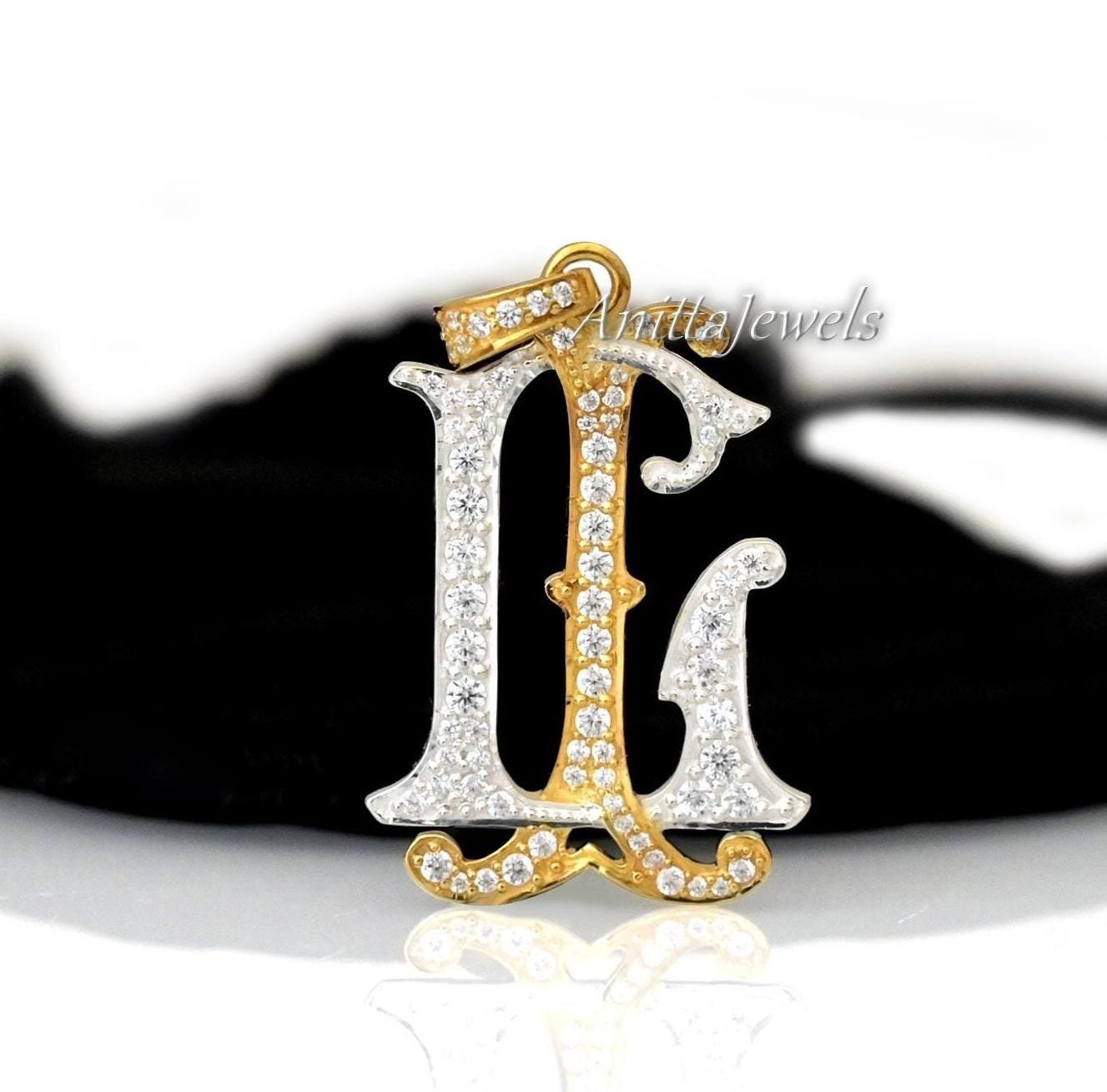 Diamond Turquoise 925 Silver Monogram Pendant - Anitta Jewels | SKU: etsy_1082882109 Diamond Turquoise 925 Silver Monogram Pendant - Anitta Jewels | SKU: etsy_1082882109