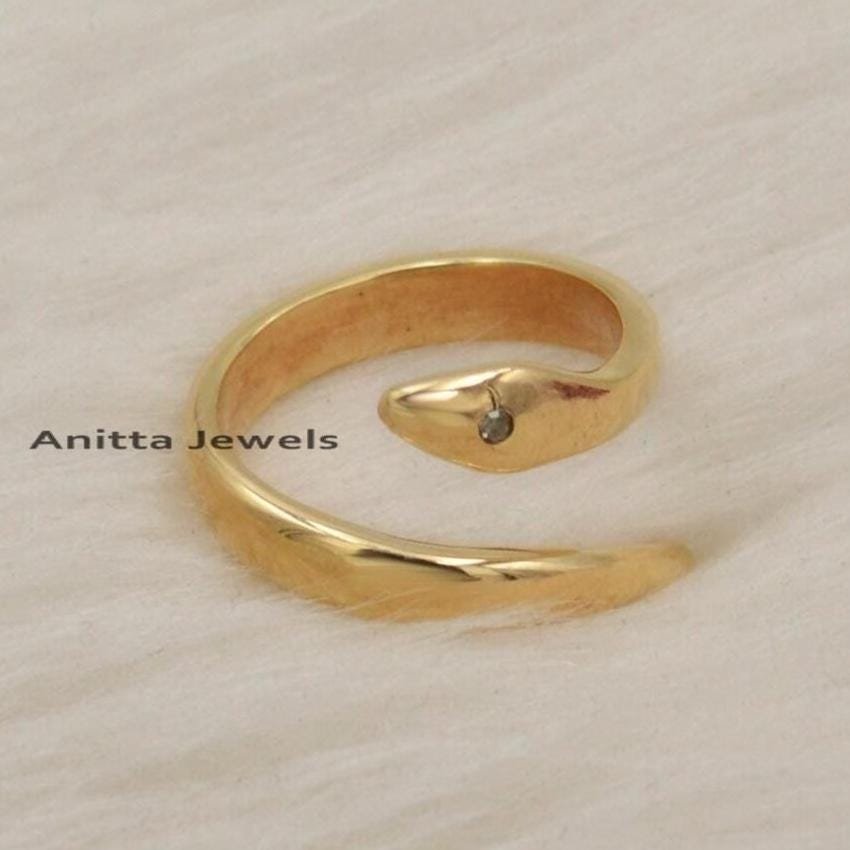 Emerald & Diamond Snake Ring: 925 Sterling Silver Serpent Cuff - Anitta Jewels | SKU: etsy_1158306350 Emerald & Diamond Snake Ring: 925 Sterling Silver Serpent Cuff - Anitta Jewels | SKU: etsy_1158306350