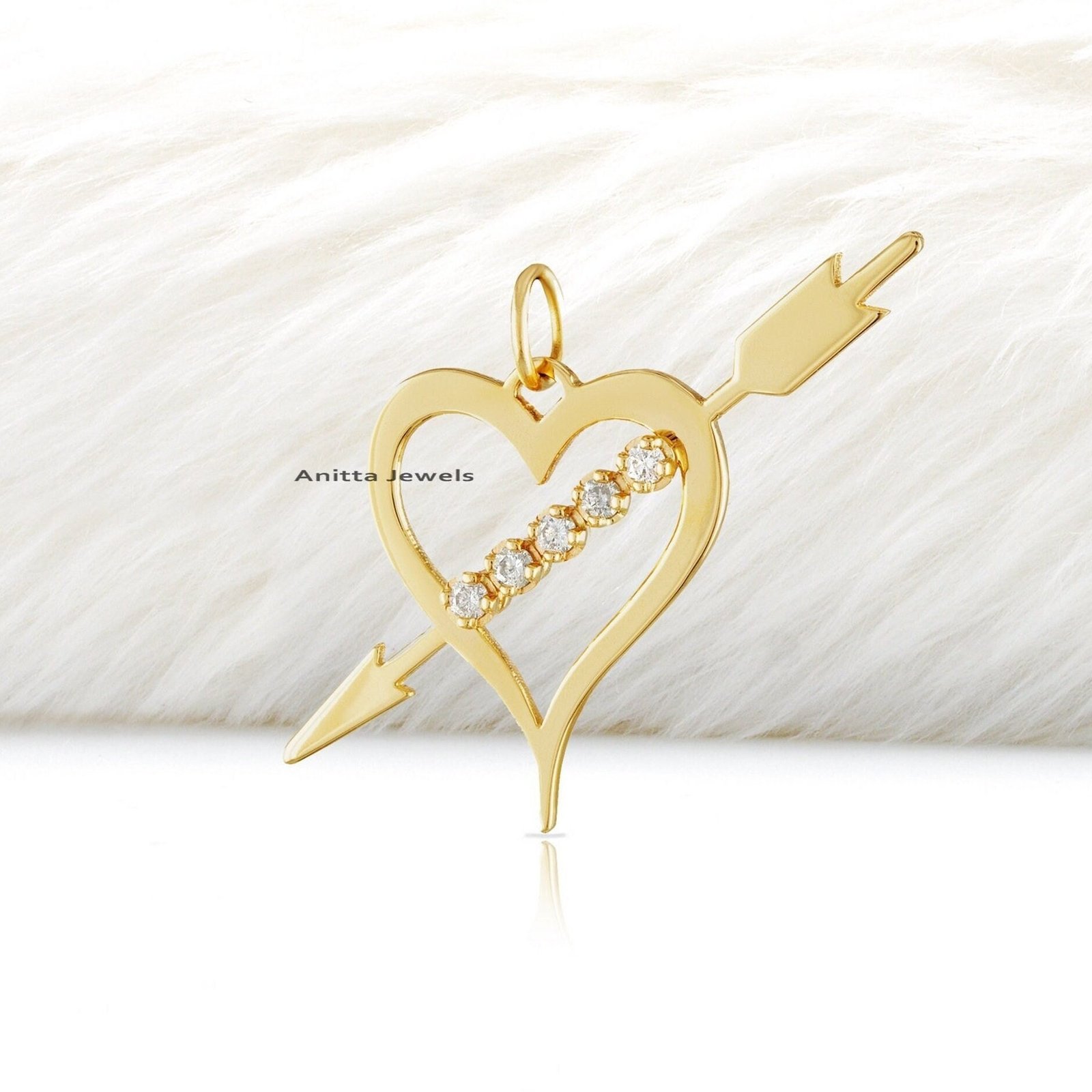 Gemstone Arrow Heart Pendant: 925 Silver Handmade Pendant - View 2 - Anitta Jewels | SKU: etsy_1134034573 Gemstone Arrow Heart Pendant: 925 Silver Handmade Pendant - View 2 - Anitta Jewels | SKU: etsy_1134034573