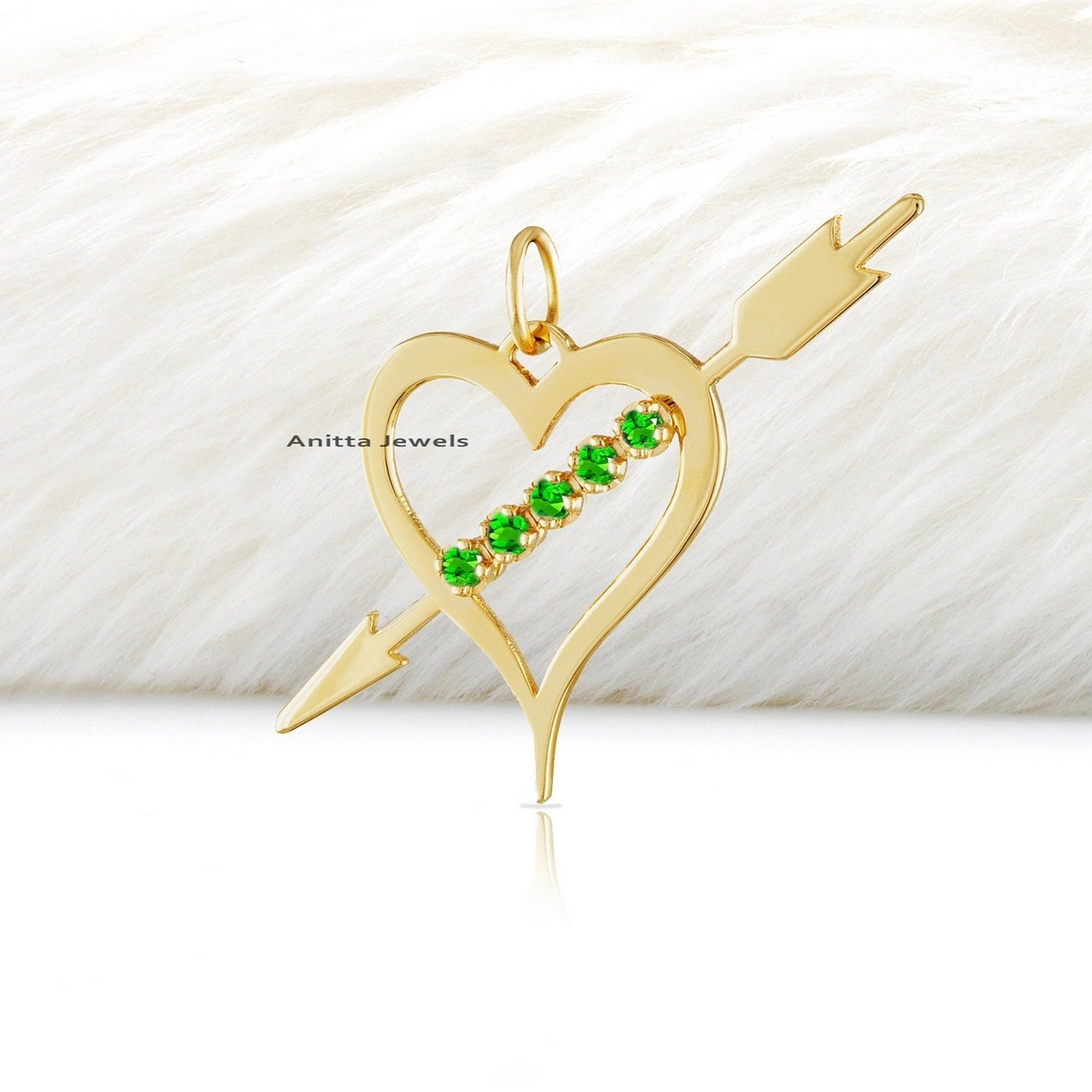 Gemstone Arrow Heart Pendant: 925 Silver Handmade Pendant - View 3 - Anitta Jewels | SKU: etsy_1134034573 Gemstone Arrow Heart Pendant: 925 Silver Handmade Pendant - View 3 - Anitta Jewels | SKU: etsy_1134034573