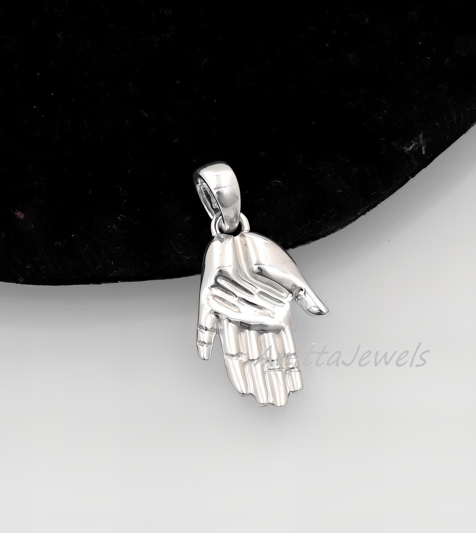 Gold Plated Sterling Silver Hand Pendant: Mystic Palm Design - View 4 - Anitta Jewels | SKU: etsy_1768077012 Gold Plated Sterling Silver Hand Pendant: Mystic Palm Design - View 4 - Anitta Jewels | SKU: etsy_1768077012