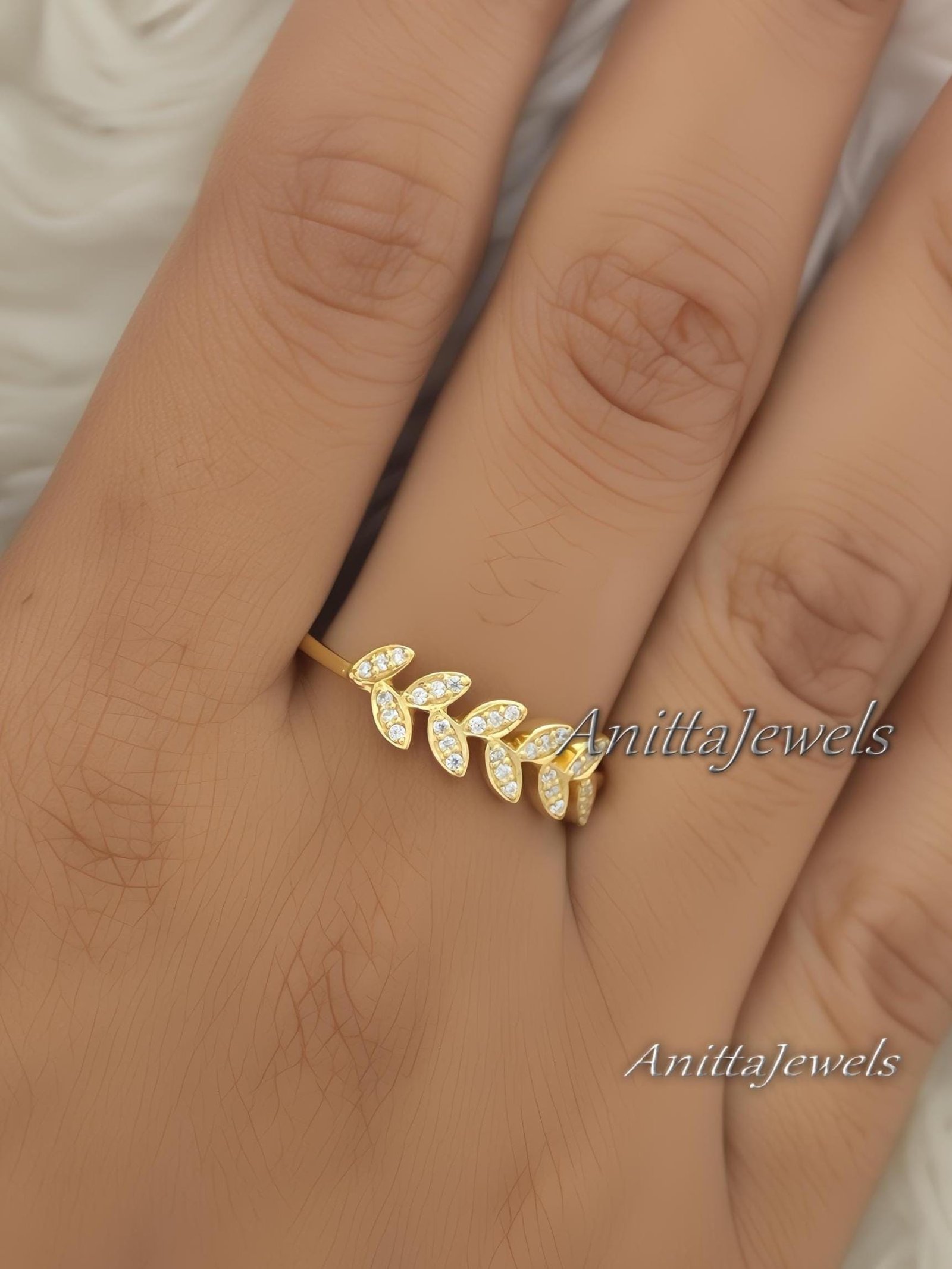 Half Eternity Leaf Motif Band, Marquise Cut Moissanite Diamond Band - View 2 - Anitta Jewels | SKU: etsy_1037896166 Half Eternity Leaf Motif Band, Marquise Cut Moissanite Diamond Band - View 2 - Anitta Jewels | SKU: etsy_1037896166