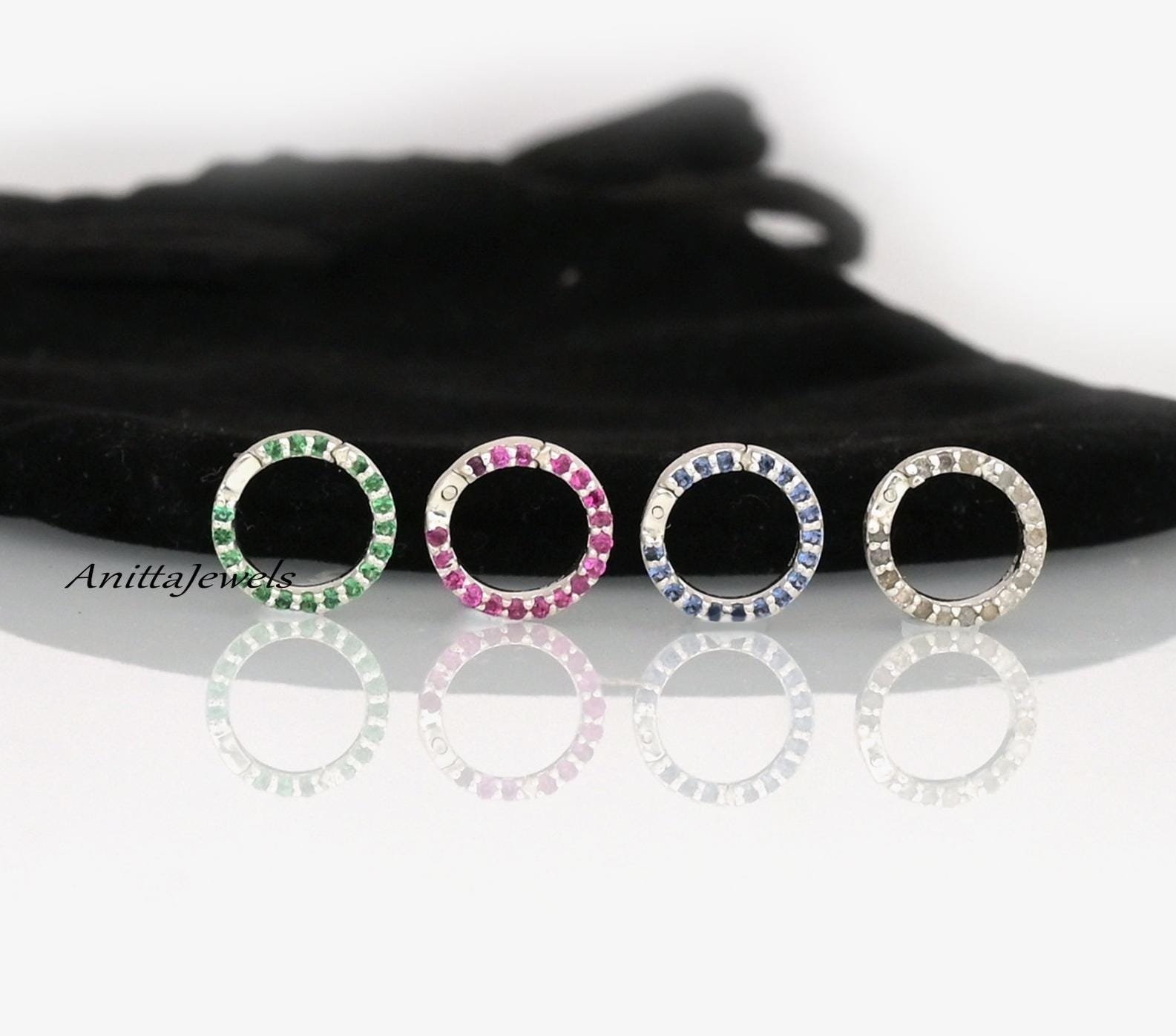 Handmade 14k Gold Diamond Charm Holder: Circle Enhancer Connector - Anitta Jewels | SKU: etsy_1048303221 Handmade 14k Gold Diamond Charm Holder: Circle Enhancer Connector - Anitta Jewels | SKU: etsy_1048303221