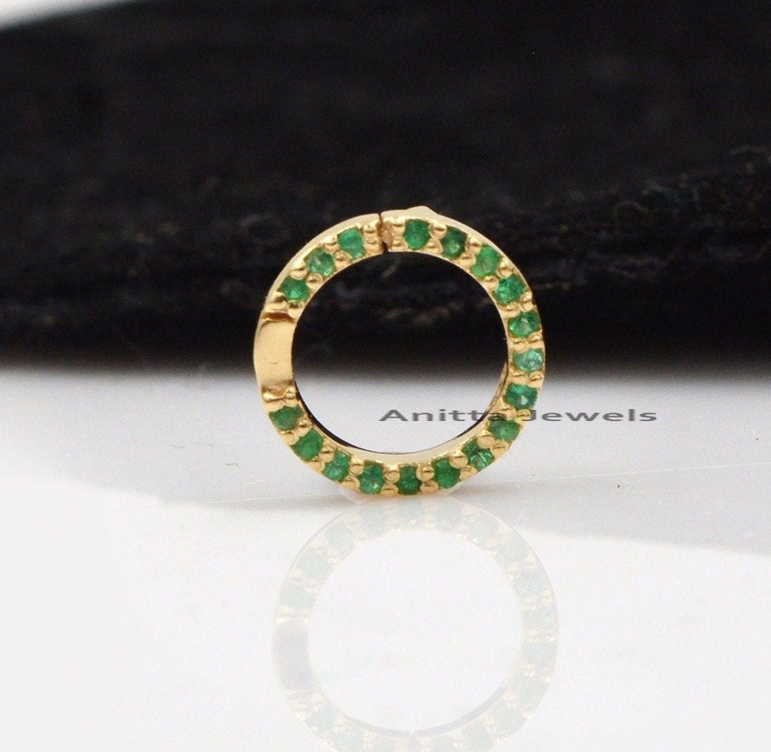 Handmade 14k Gold Diamond Charm Holder: Circle Enhancer Connector - View 2 - Anitta Jewels | SKU: etsy_1048303221 Handmade 14k Gold Diamond Charm Holder: Circle Enhancer Connector - View 2 - Anitta Jewels | SKU: etsy_1048303221