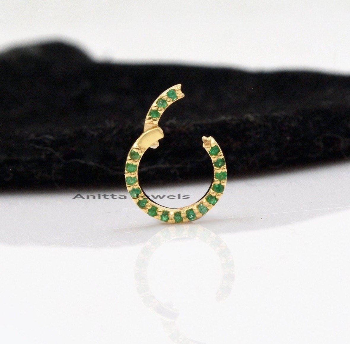 Handmade 14k Gold Diamond Charm Holder: Circle Enhancer Connector - View 3 - Anitta Jewels | SKU: etsy_1048303221 Handmade 14k Gold Diamond Charm Holder: Circle Enhancer Connector - View 3 - Anitta Jewels | SKU: etsy_1048303221