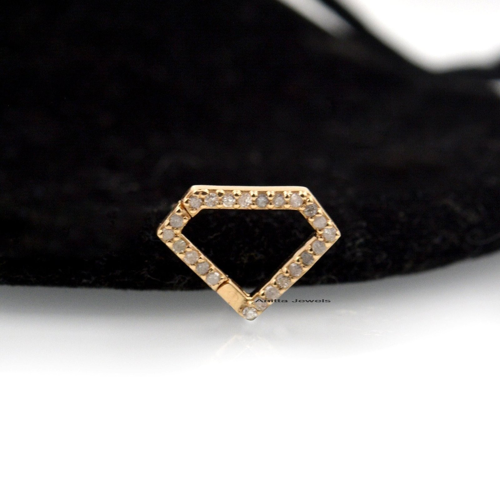 Handmade 14K Gold Diamond Connector with Gemstones (10x13 MM) - View 2 - Anitta Jewels | SKU: etsy_1709114123 Handmade 14K Gold Diamond Connector with Gemstones (10x13 MM) - View 2 - Anitta Jewels | SKU: etsy_1709114123