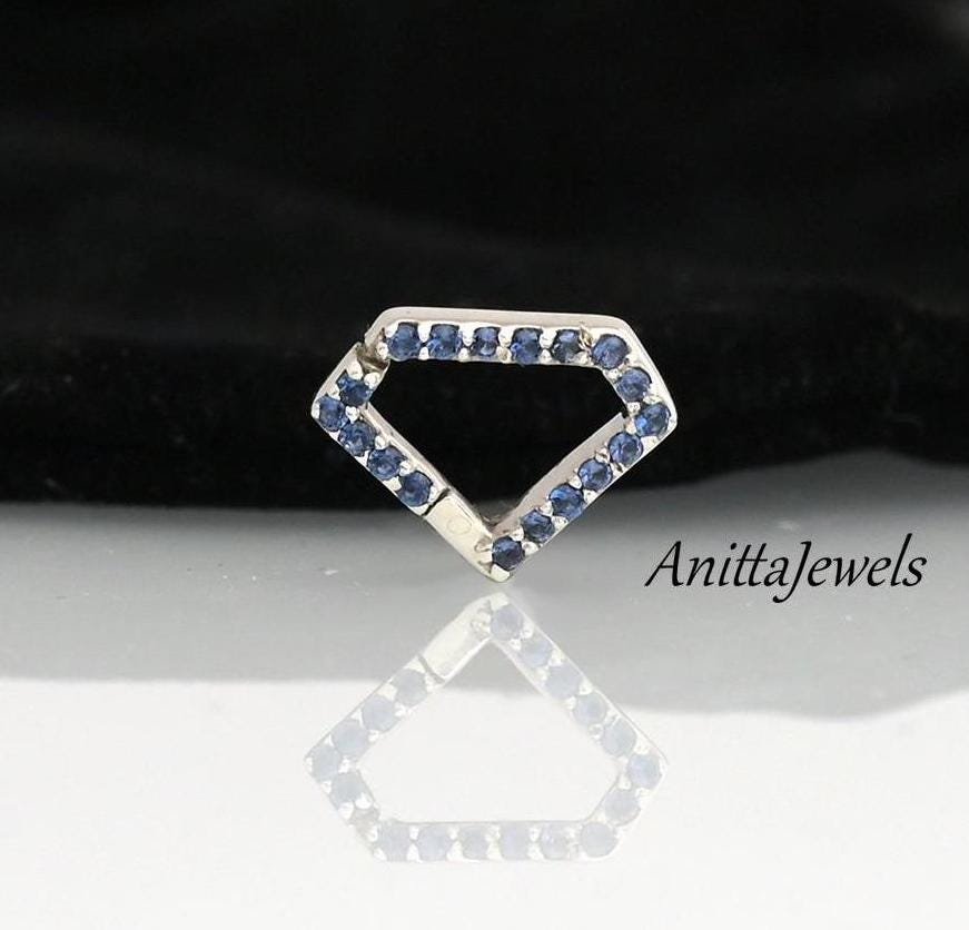 Handmade 14K Gold Diamond Connector with Gemstones (10x13 MM) - View 5 - Anitta Jewels | SKU: etsy_1709114123 Handmade 14K Gold Diamond Connector with Gemstones (10x13 MM) - View 5 - Anitta Jewels | SKU: etsy_1709114123