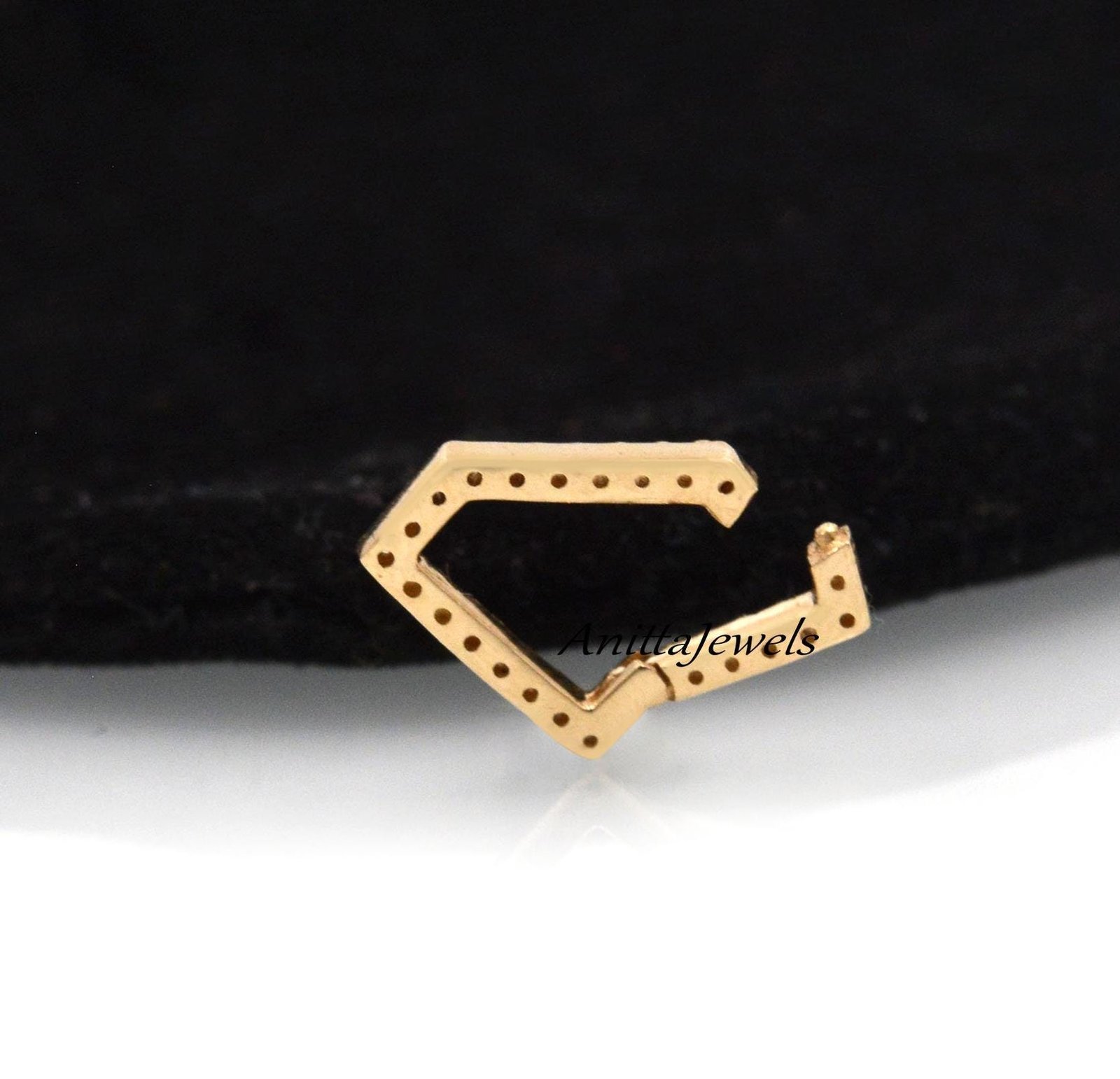 Handmade 14K Gold Diamond Connector with Gemstones (10x13 MM) - View 7 - Anitta Jewels | SKU: etsy_1709114123 Handmade 14K Gold Diamond Connector with Gemstones (10x13 MM) - View 7 - Anitta Jewels | SKU: etsy_1709114123