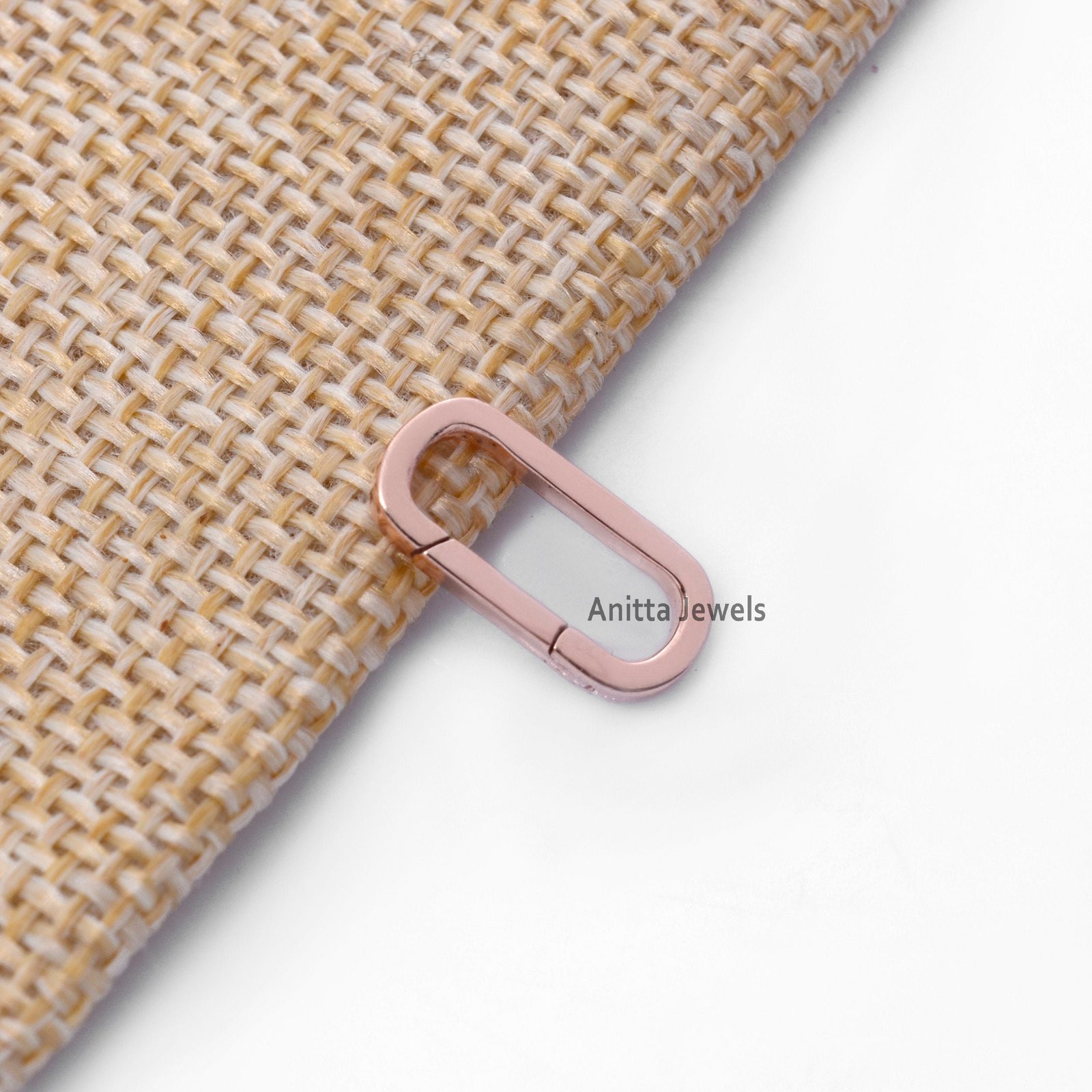 Handmade 14K Gold Oval Charm Enhancer: Hoop Lock Connector - View 5 - Anitta Jewels | SKU: etsy_786634717 Handmade 14K Gold Oval Charm Enhancer: Hoop Lock Connector - View 5 - Anitta Jewels | SKU: etsy_786634717