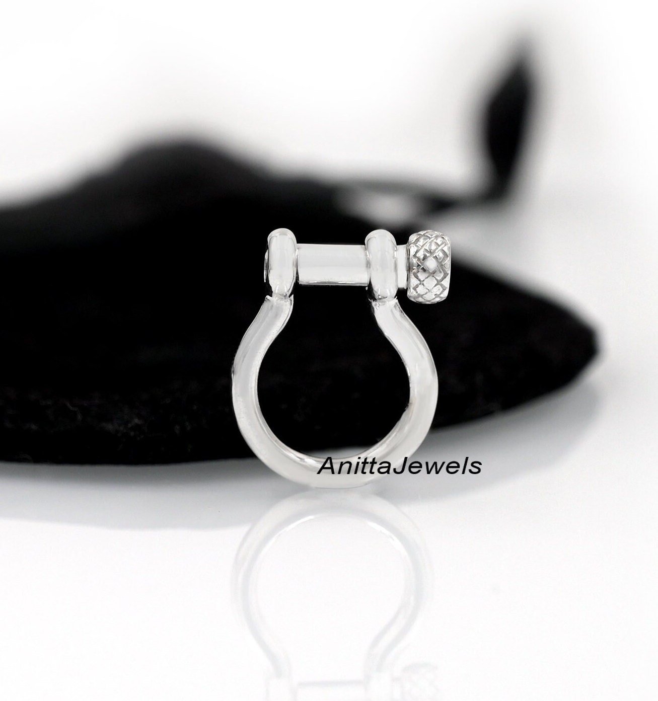 Handmade 14K Gold Shackle Lock: Snaffle Bit Carabiner (20MM) - View 3 - Anitta Jewels | SKU: etsy_918384924 Handmade 14K Gold Shackle Lock: Snaffle Bit Carabiner (20MM) - View 3 - Anitta Jewels | SKU: etsy_918384924